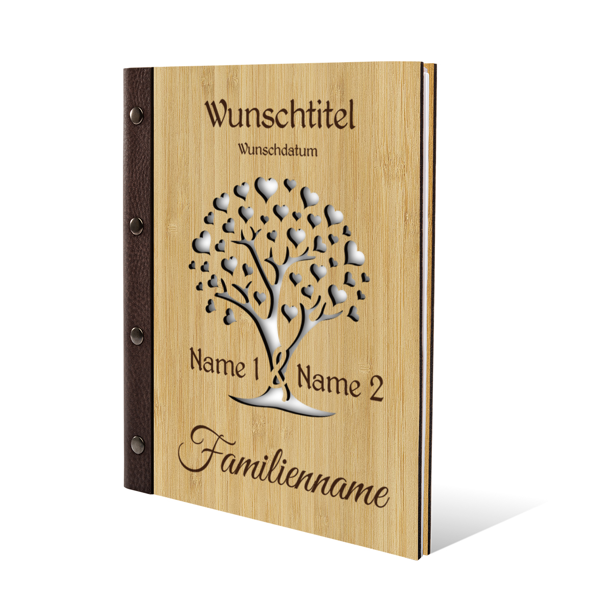 Personalisiertes Stammbuch Bambus Stammbuchformat - Herzbaum