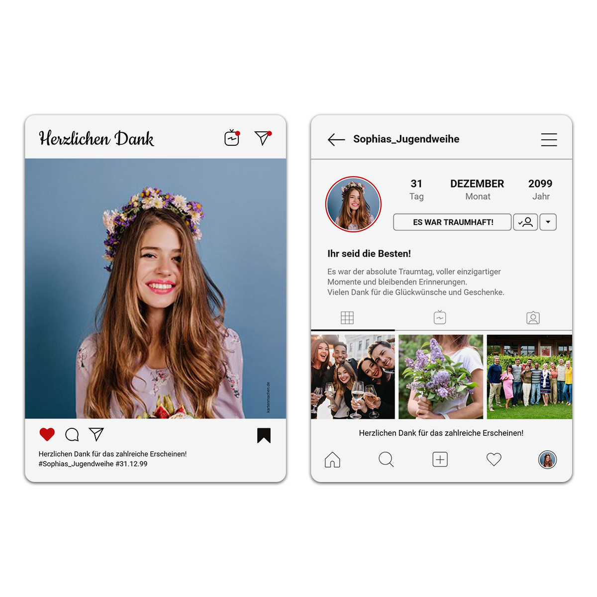 Danksagungskarten Jugendweihe - Partygram