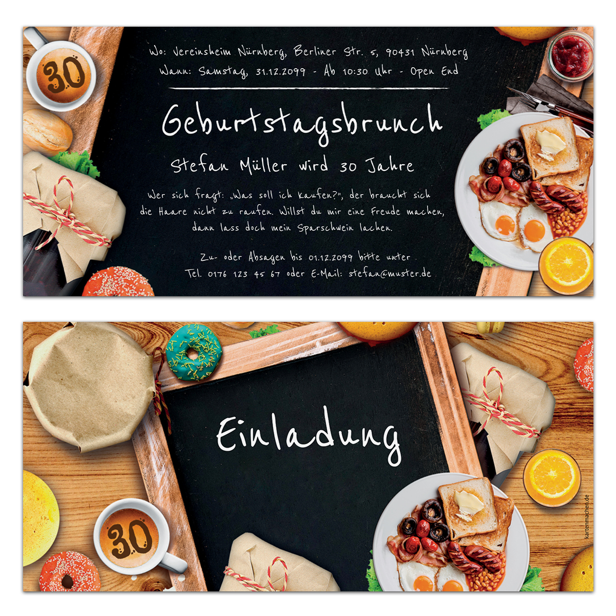 Geburtstag Einladungskarten zum Brunch