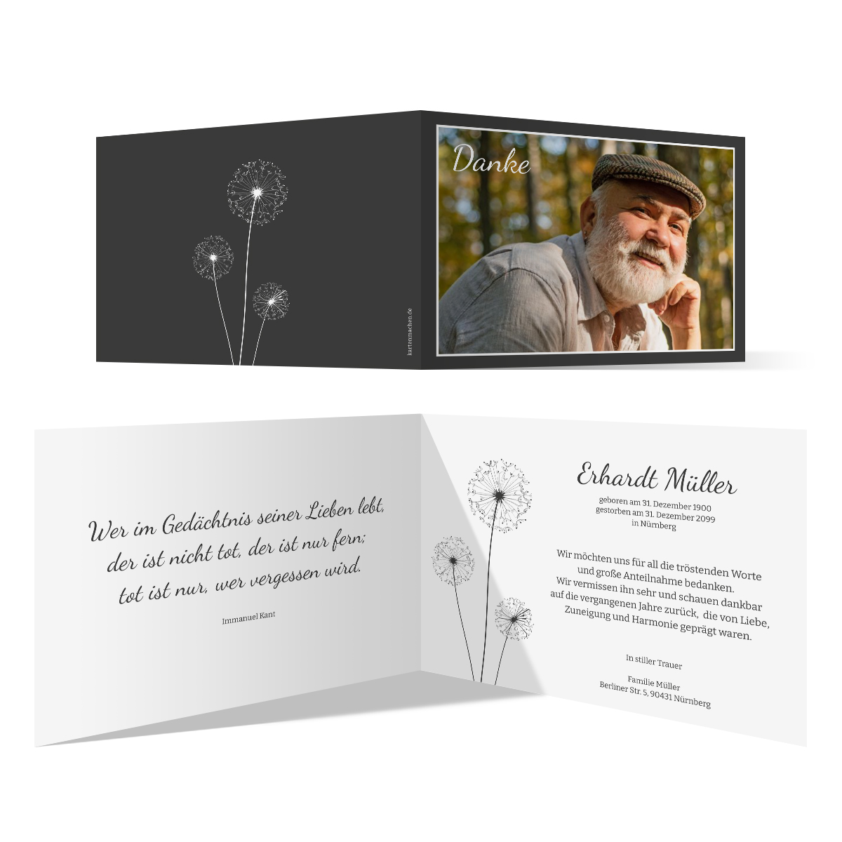 Trauer Danksagungskarten - Pusteblume