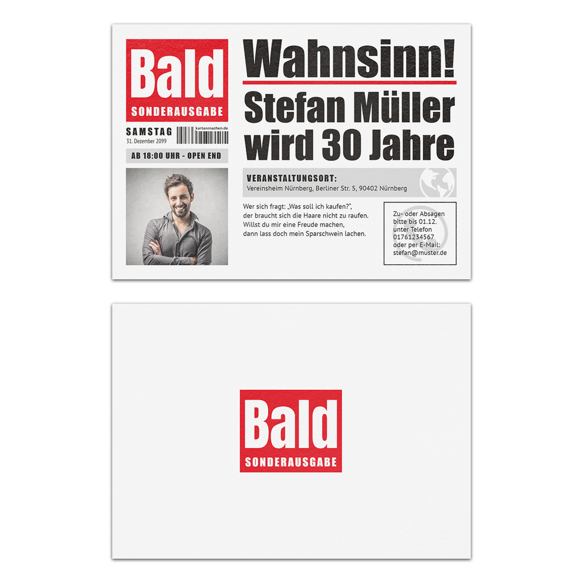 Einladungskarten als Zeitung
