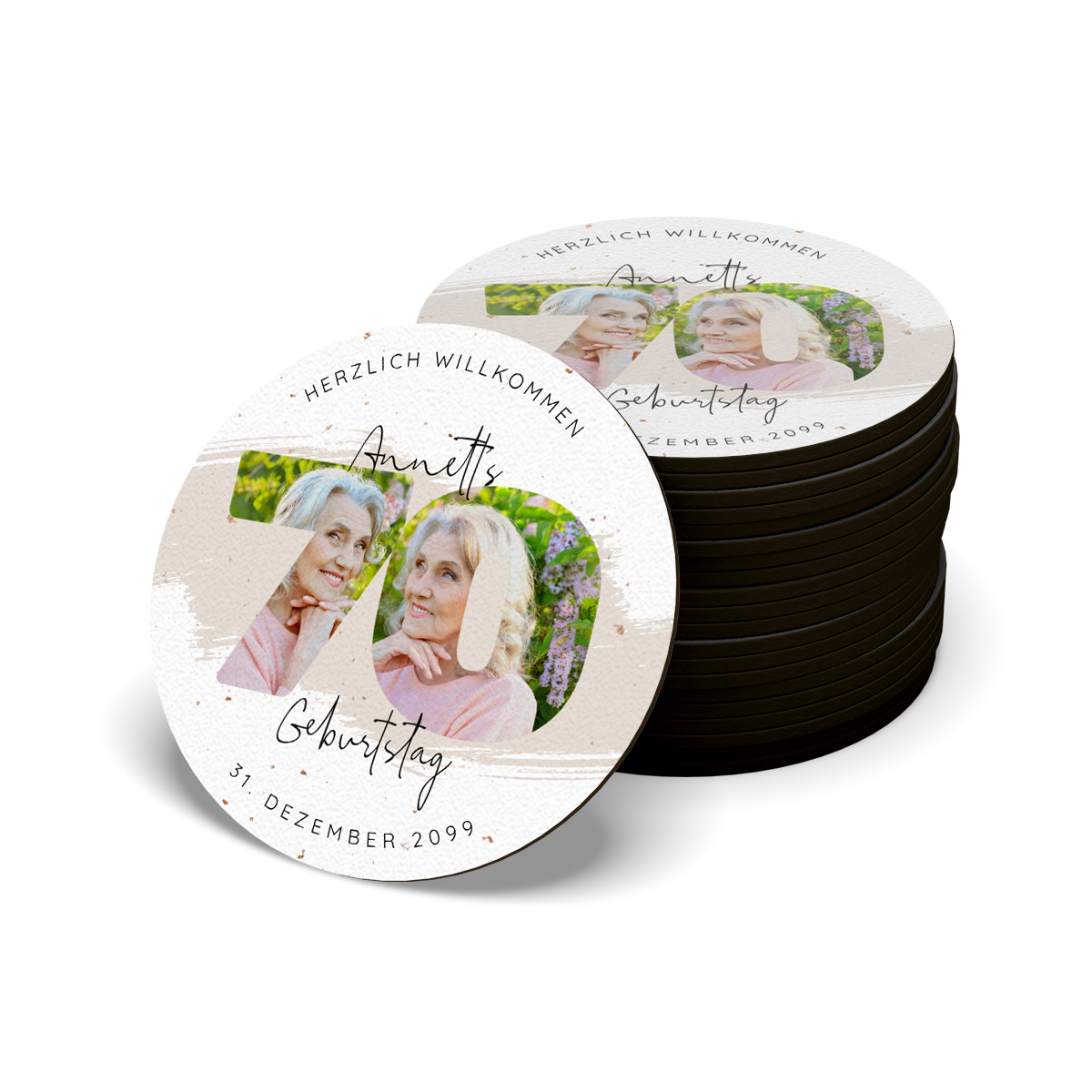 Bierdeckel / Untersetzer - 70. Geburtstag