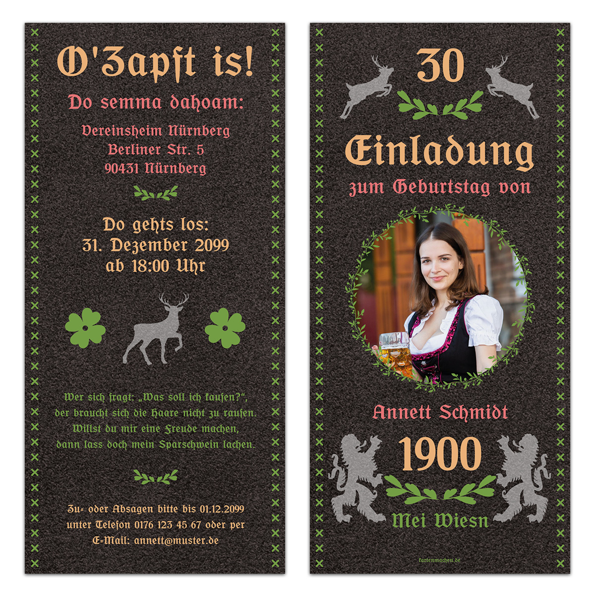 Geburtstag Einladungskarten - Mei Wiesn Dahoam