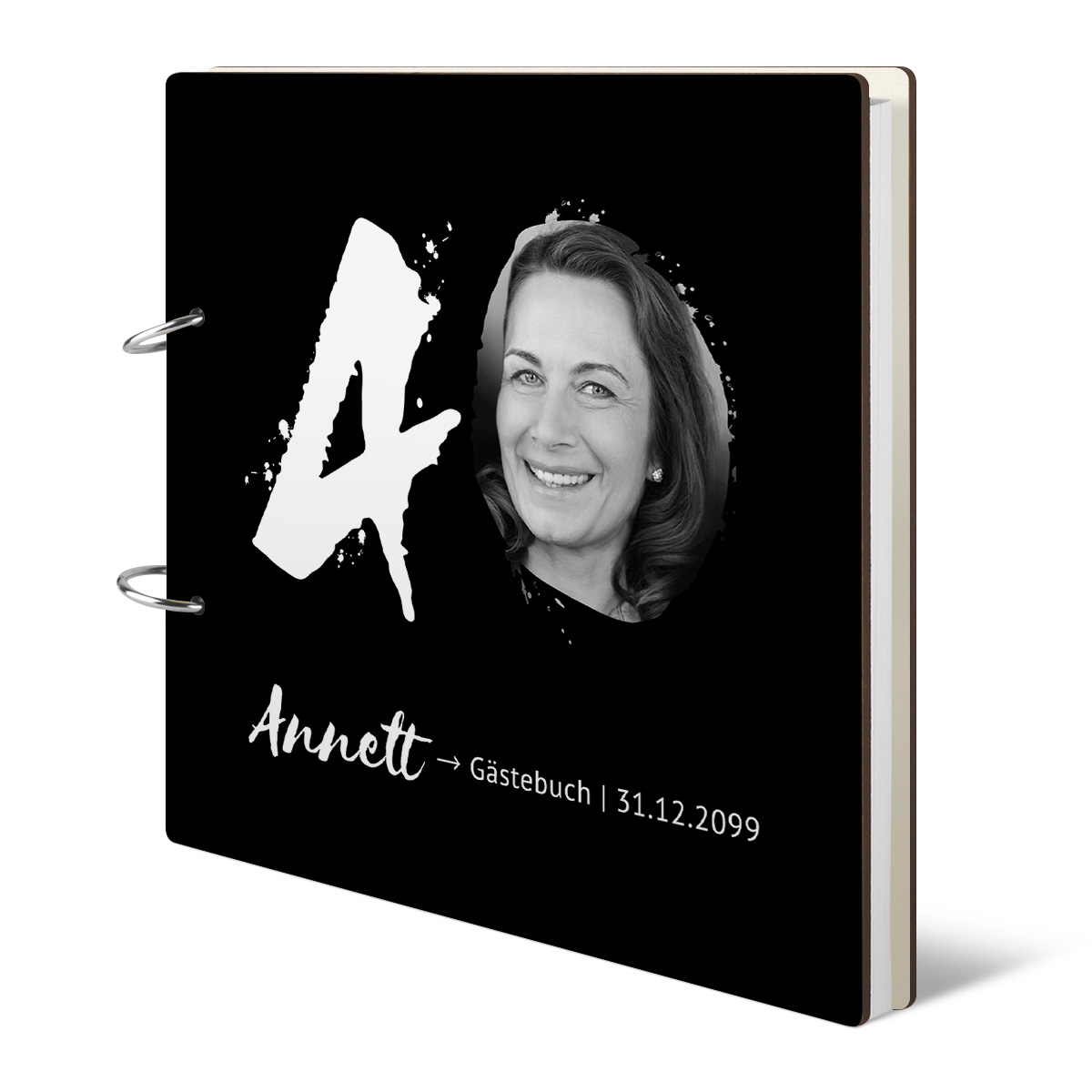 Personalisiertes Geburtstag Gästebuch 40 Jahre - Fotokleckse