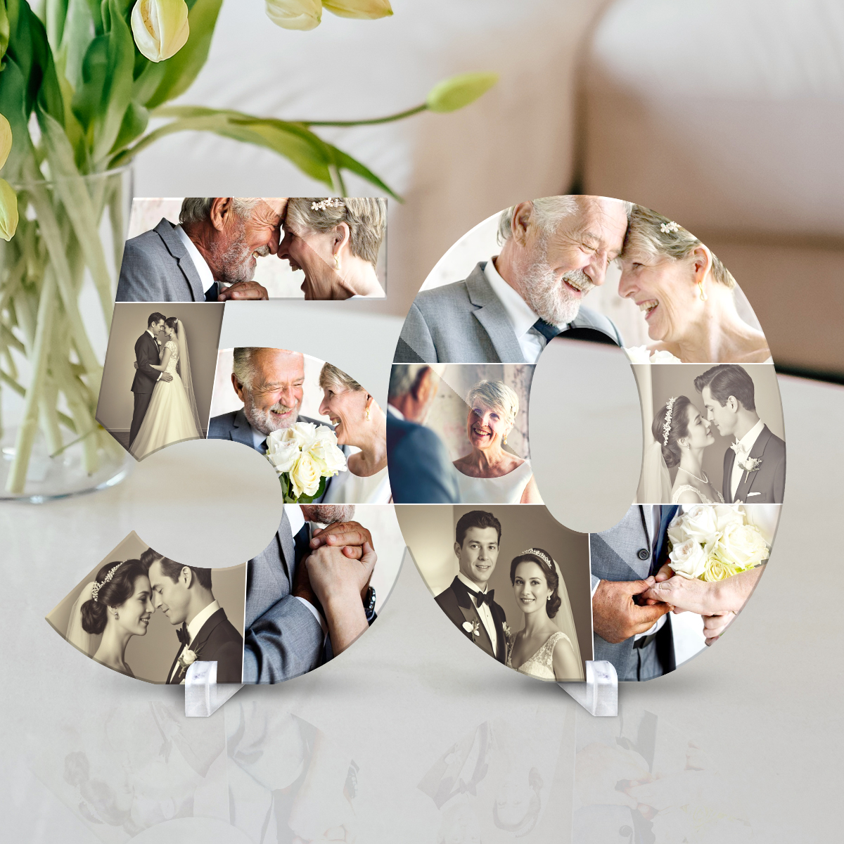 Personalisierte Acrylglas Fotocollage - 50. Geburtstag