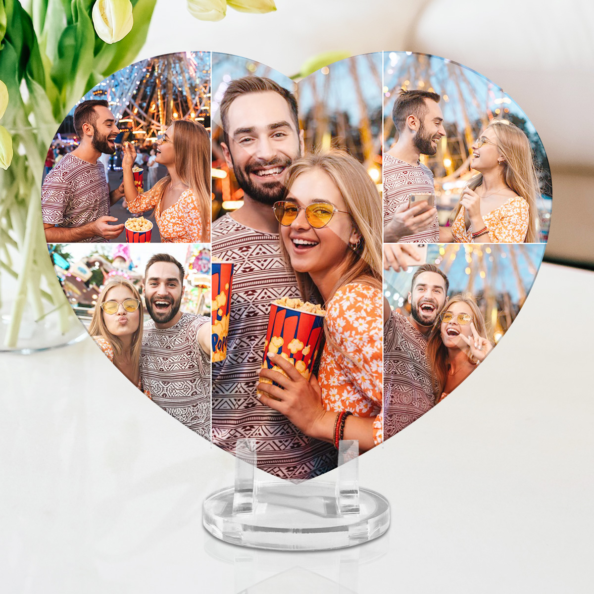 Personalisierte Acrylglas Fotocollage - Herz