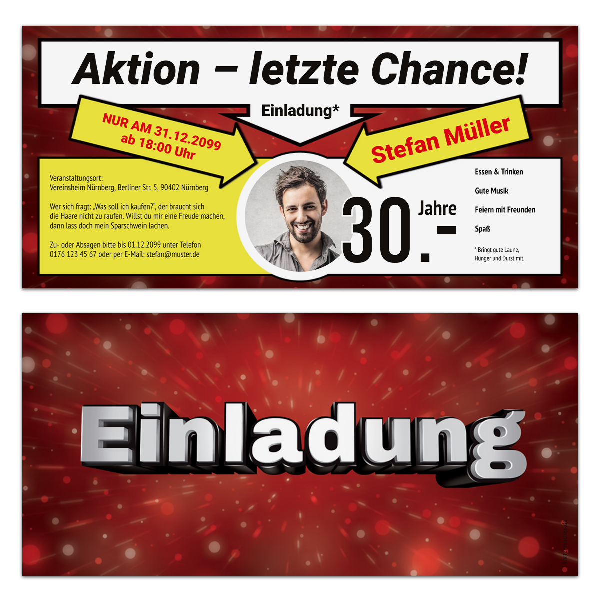 Einladungskarten als Prospekt Sonderangebot
