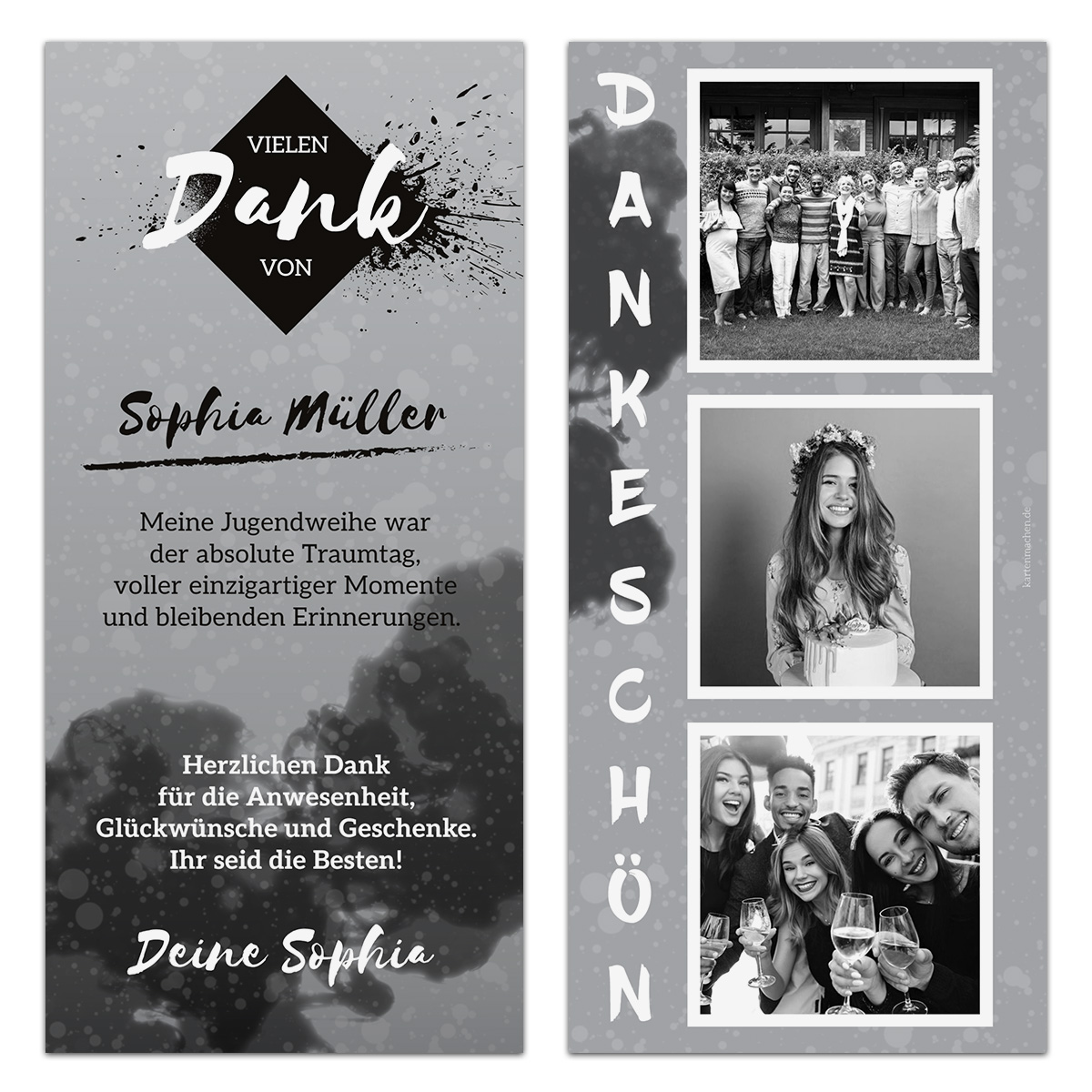 Jugendweihe Dankeskarte - Foto-Streifen