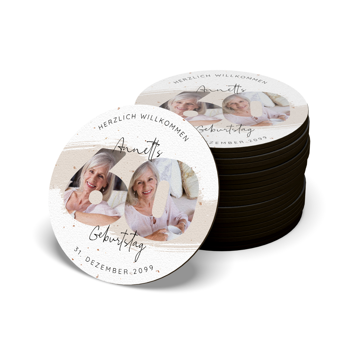 Bierdeckel / Untersetzer - 60. Geburtstag
