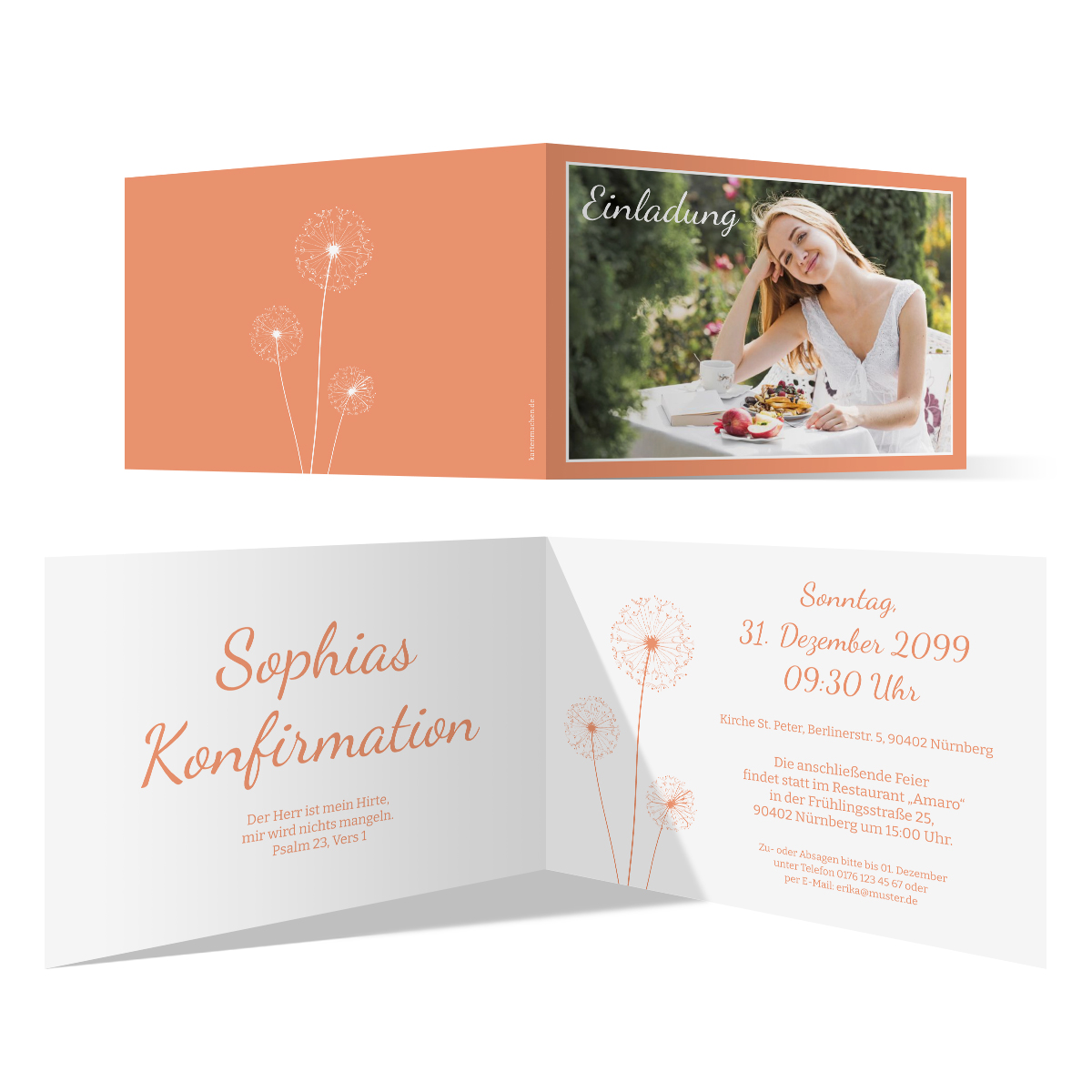 Konfirmation Einladungskarten - Pusteblume