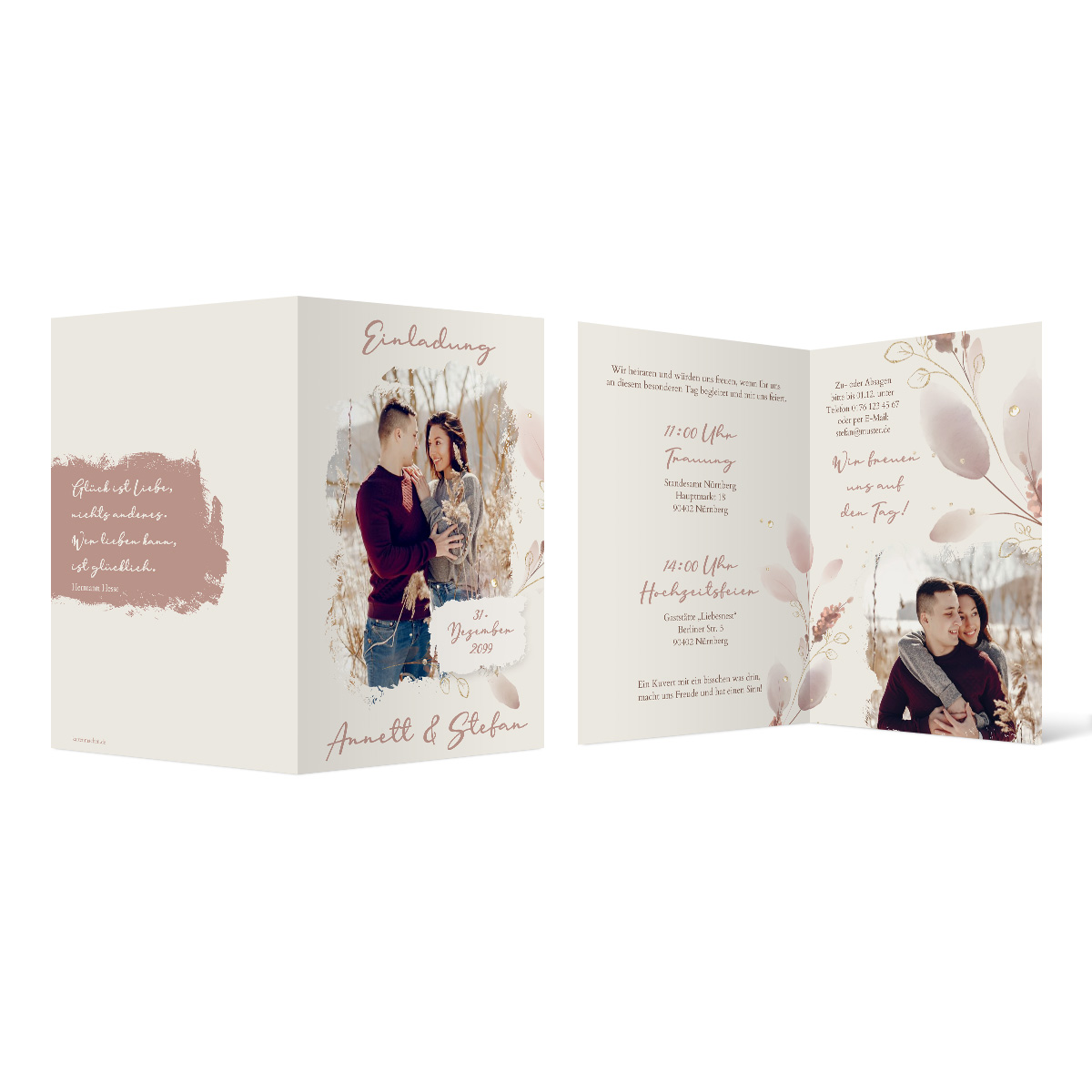 Hochzeitseinladungen - Aquarell Poesie