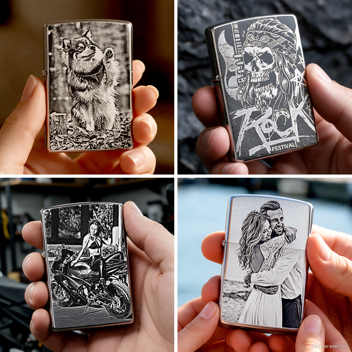 Zippo Sturmfeuerzeug Chrom - Fotogravur