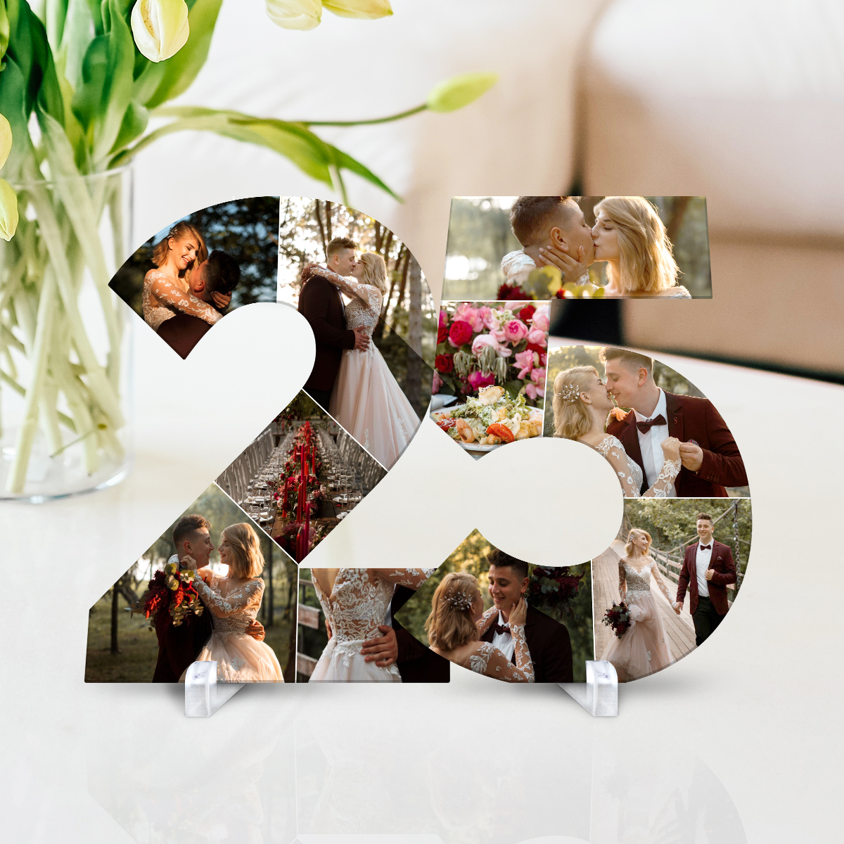 Personalisierte Acrylglas Fotocollage - 25. Geburtstag