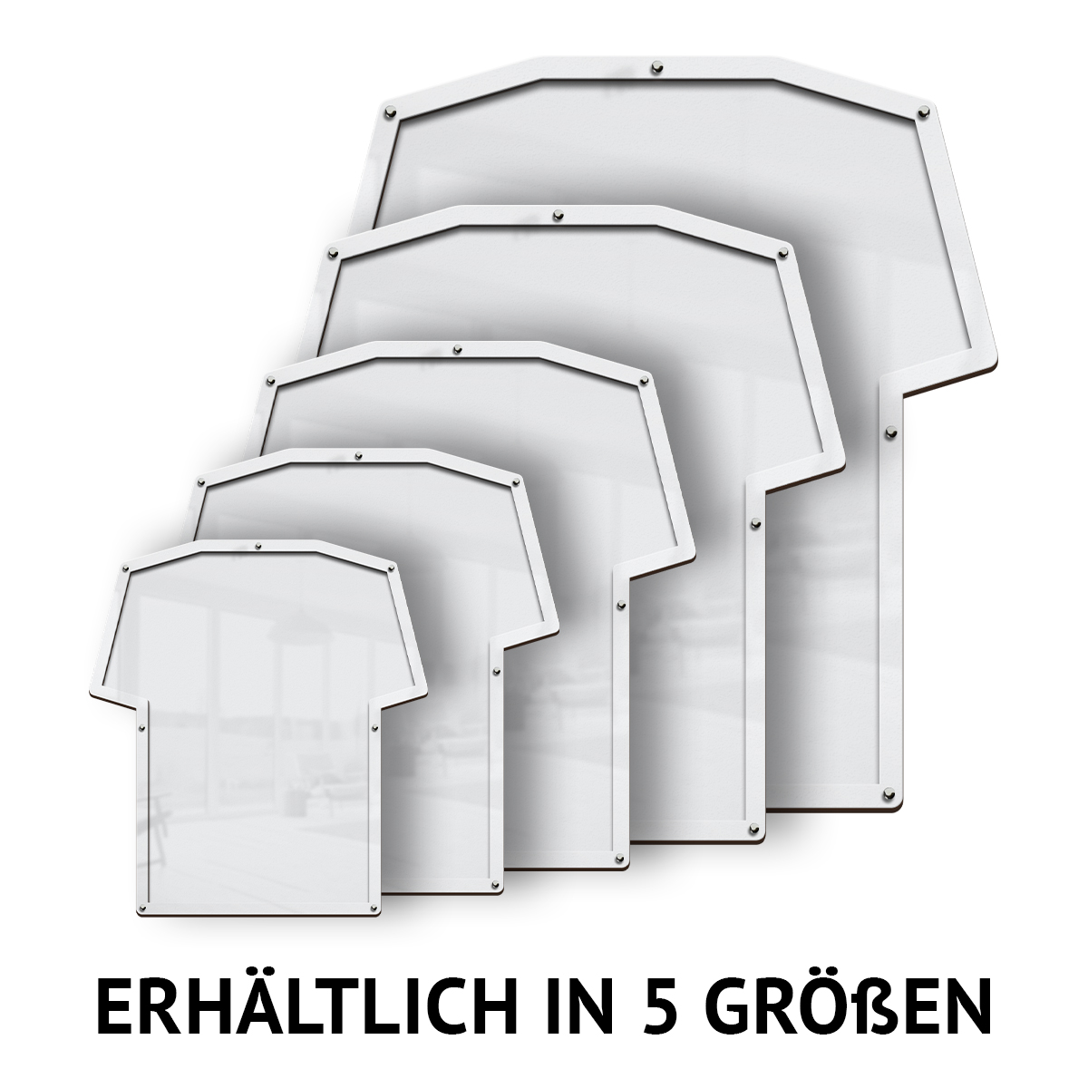 Trikotrahmen in T-Shirt-Form mit individueller Gravur