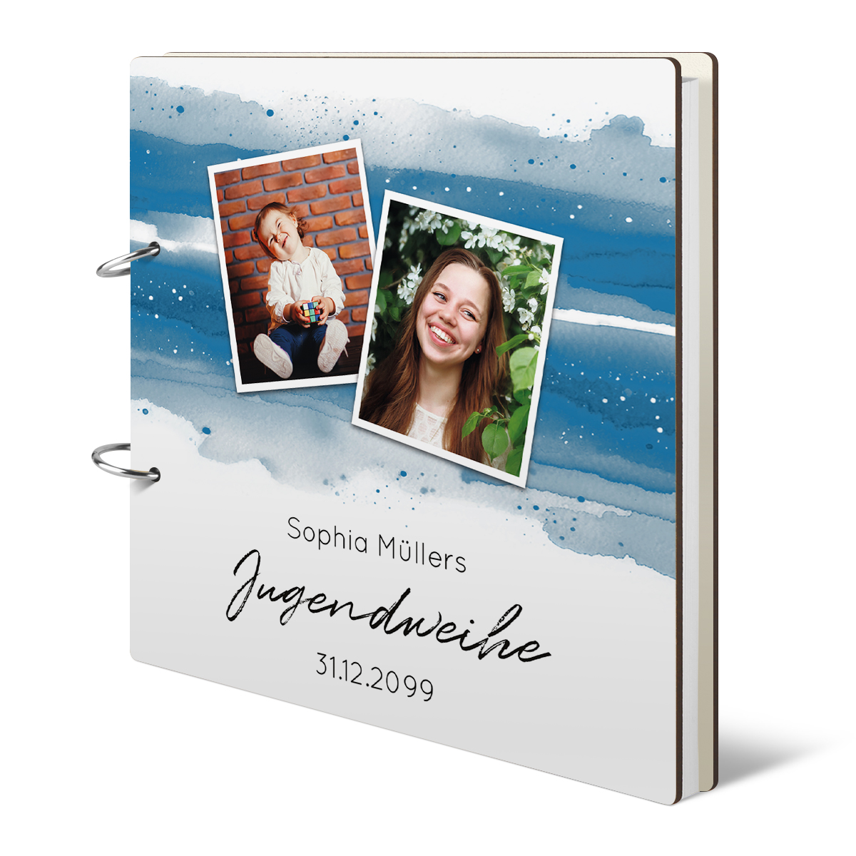 Personalisiertes Jugendweihe Gästebuch - Foto Aquarell