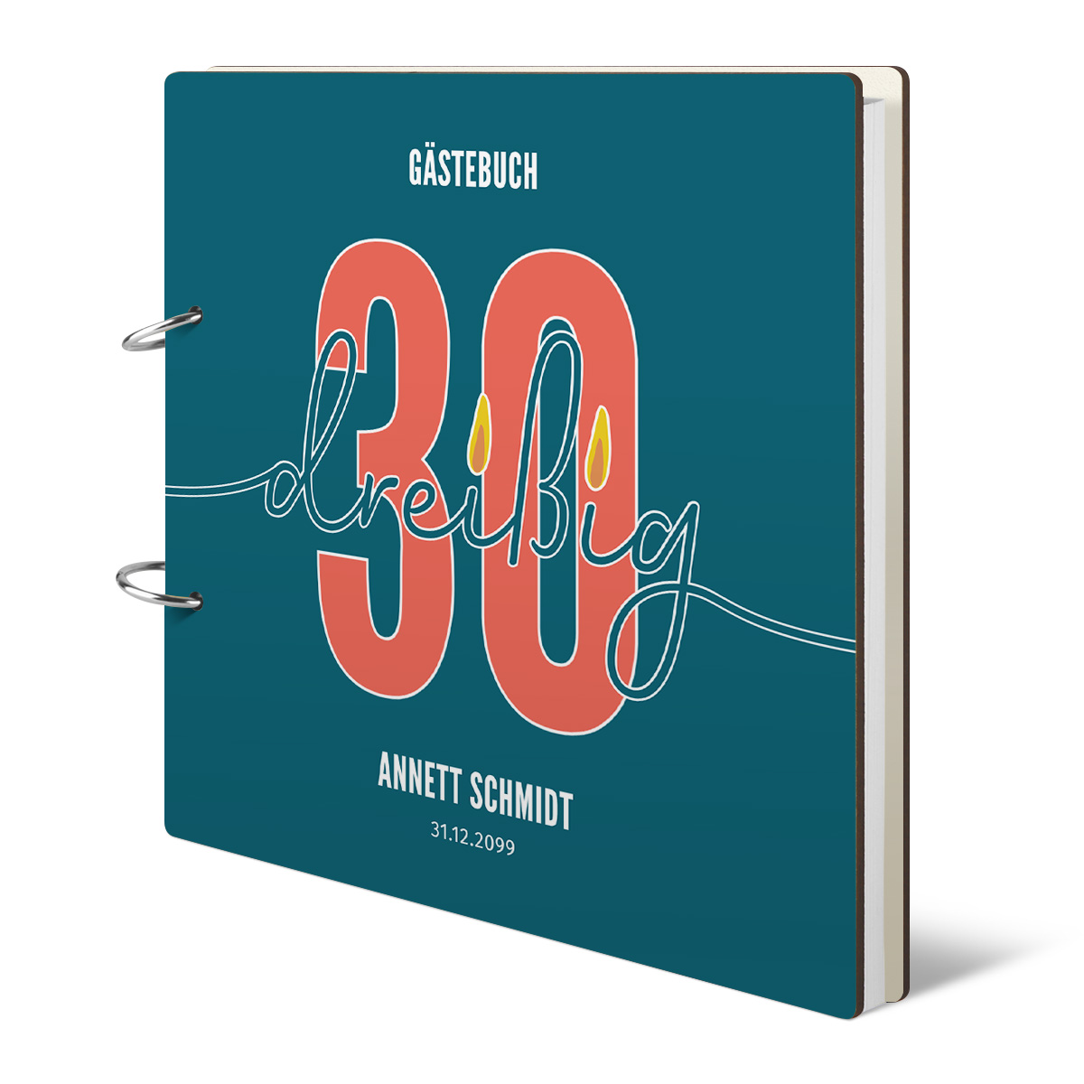 Personalisiertes Geburtstag Gästebuch 30 Jahre - Foto Zeitstrahl