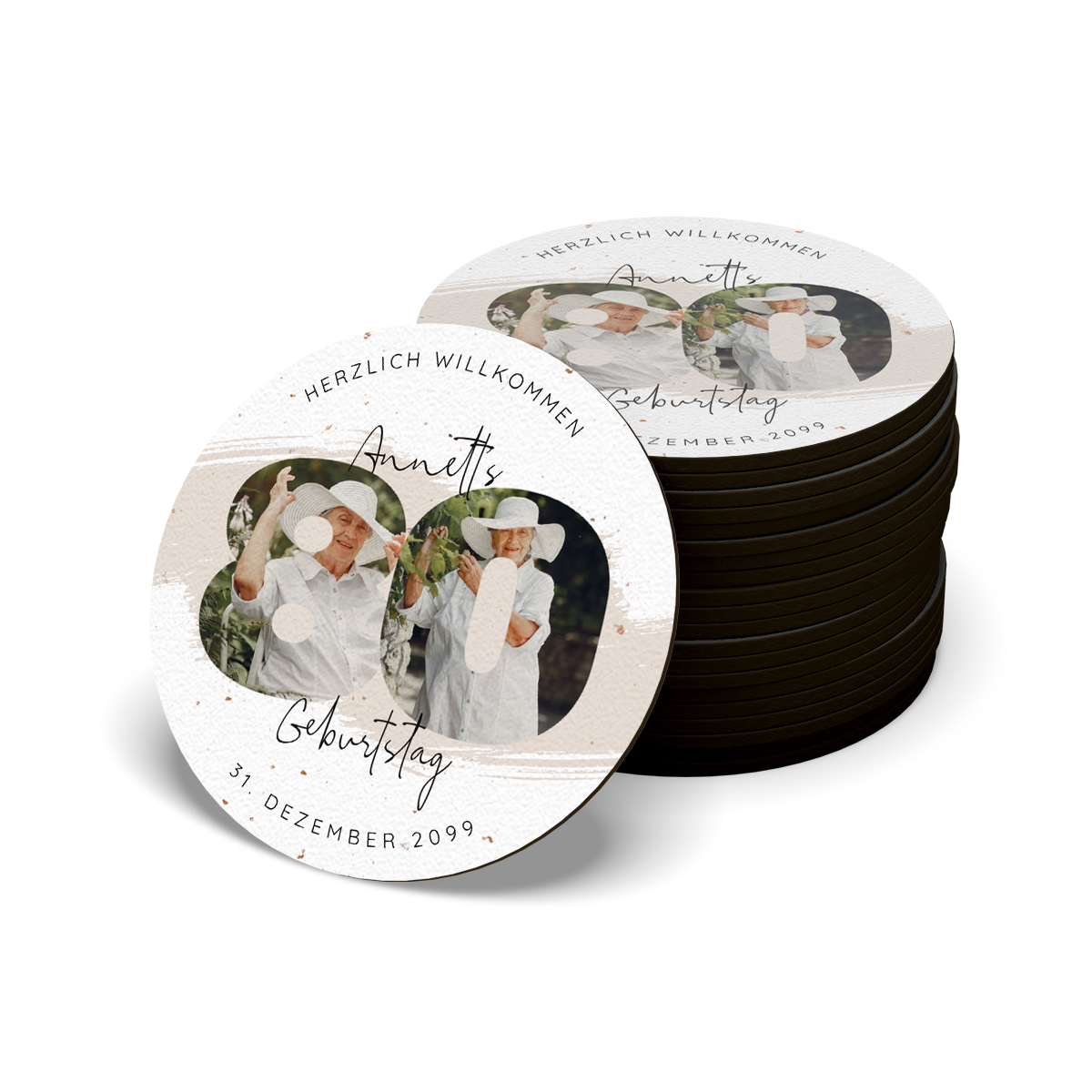 Bierdeckel / Untersetzer - 80. Geburtstag