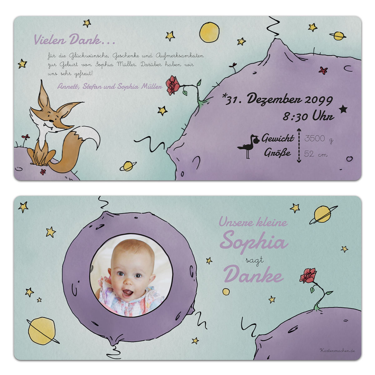 Dankeskarten / Geburtskarten - Der kleine Prinz