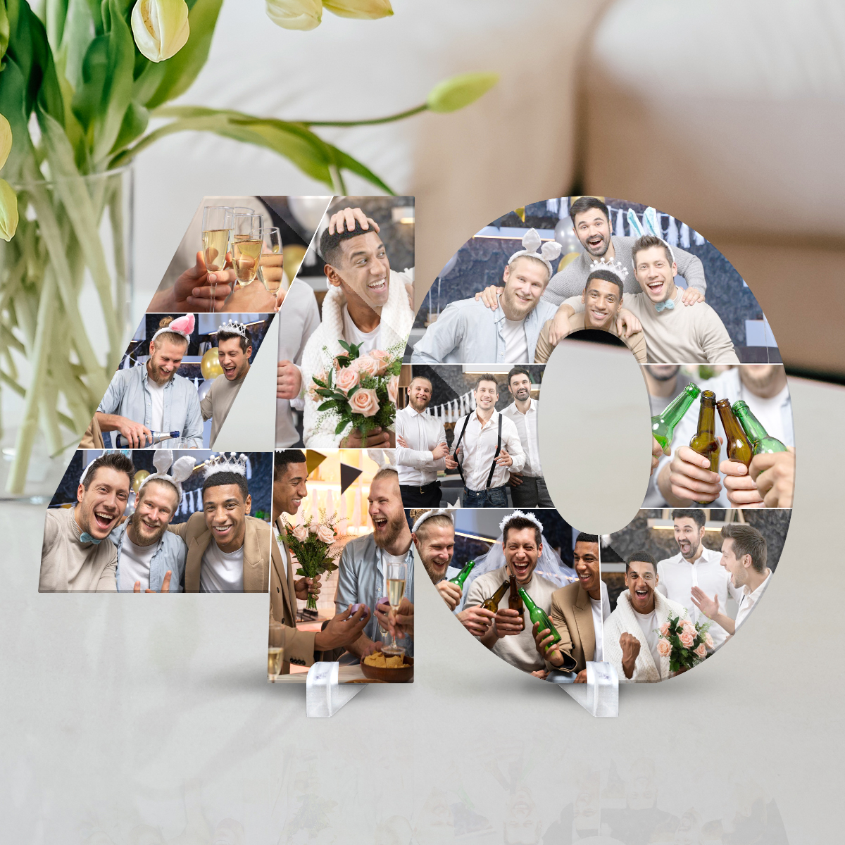 Personalisierte Acrylglas Fotocollage - 40. Geburtstag