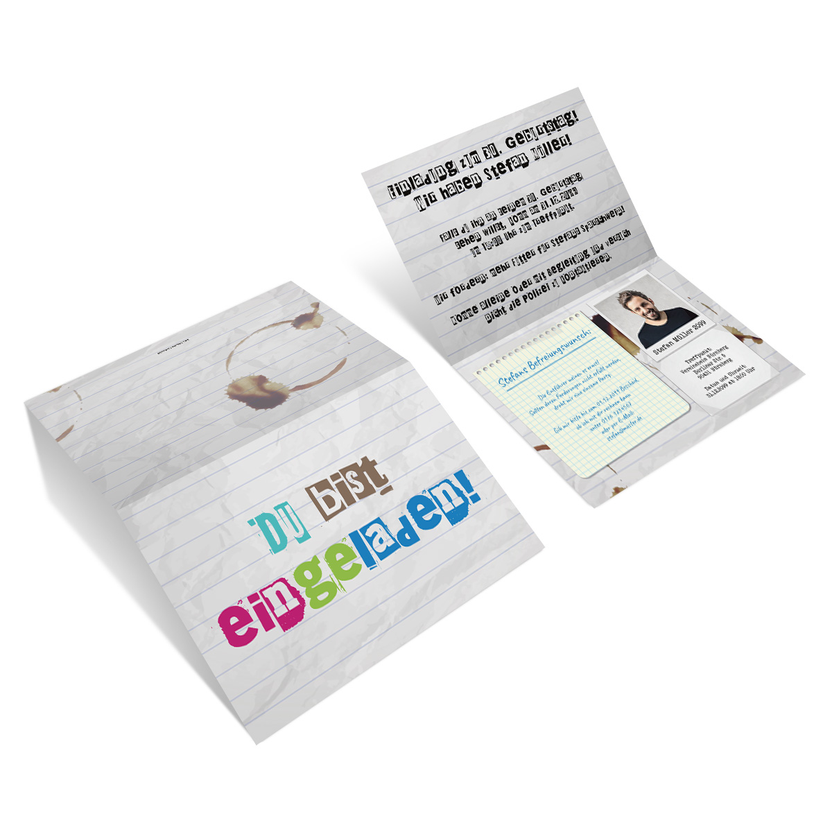 Einladungskarten Geburtstag als Erpresserbrief