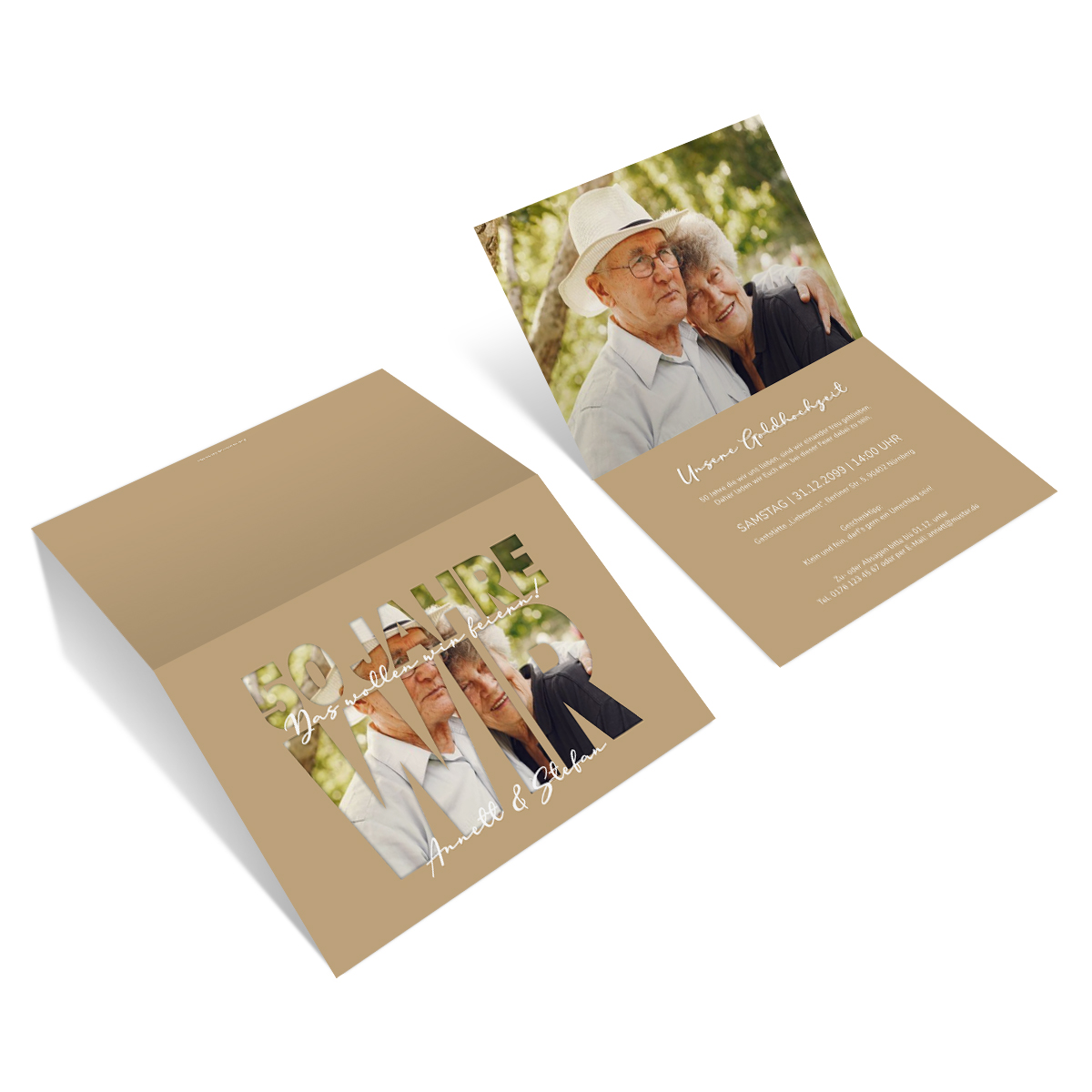 Goldhochzeit Hochzeitseinladungen - 50 Jahre Wir