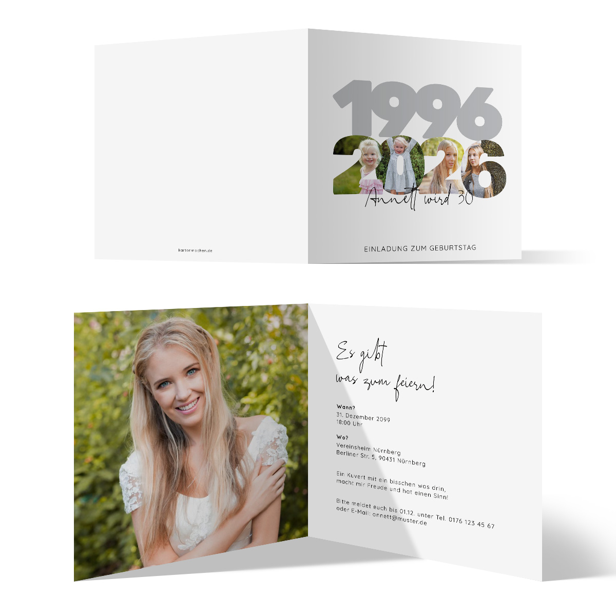 Geburtstag Einladungskarten - Zahlenbilder