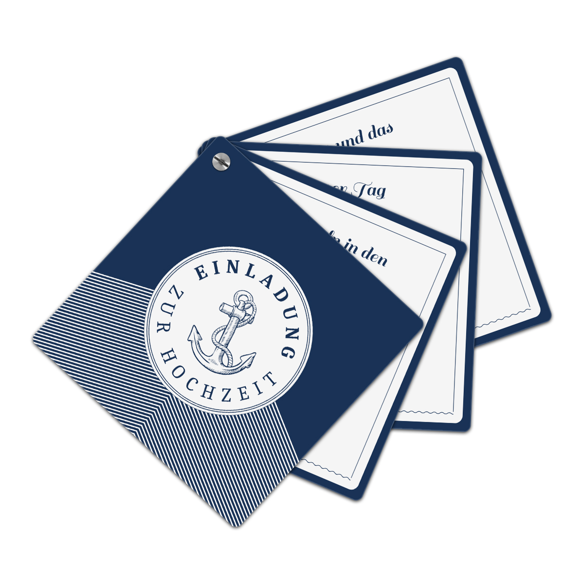 Fächerkarten Hochzeitseinladungen - Maritim