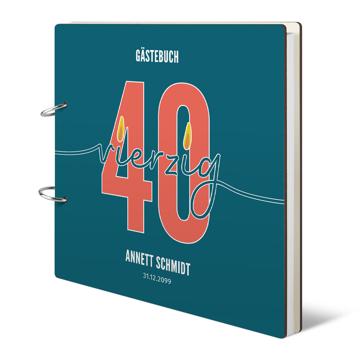 Personalisiertes Geburtstag Gästebuch 40 Jahre - Foto Zeitstrahl