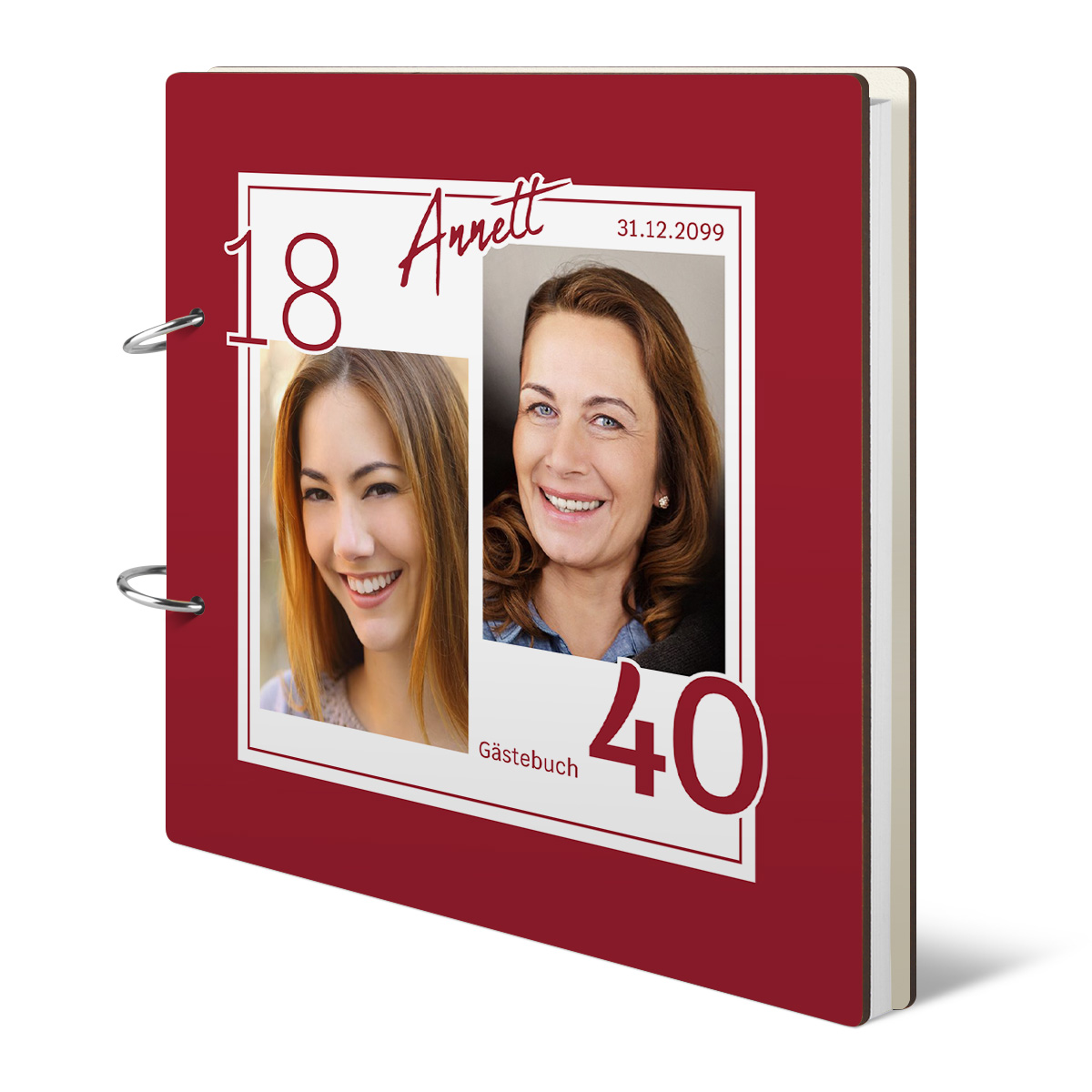 Personalisiertes Geburtstag Gästebuch 40 Jahre - Altersbild
