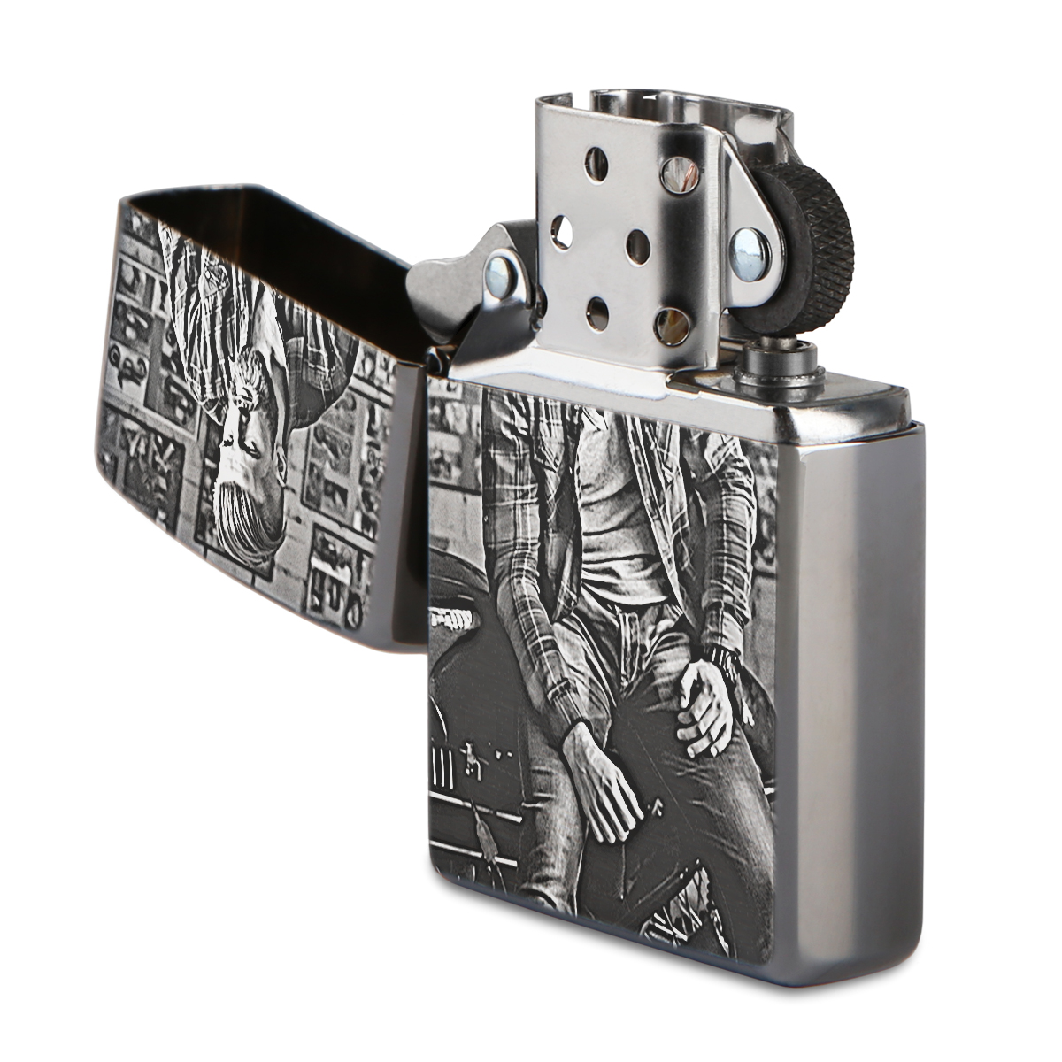 Zippo Sturmfeuerzeug Chrom - Fotogravur