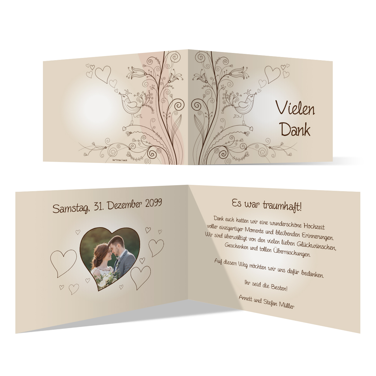 Hochzeit Danksagungskarten - Liebesbaum