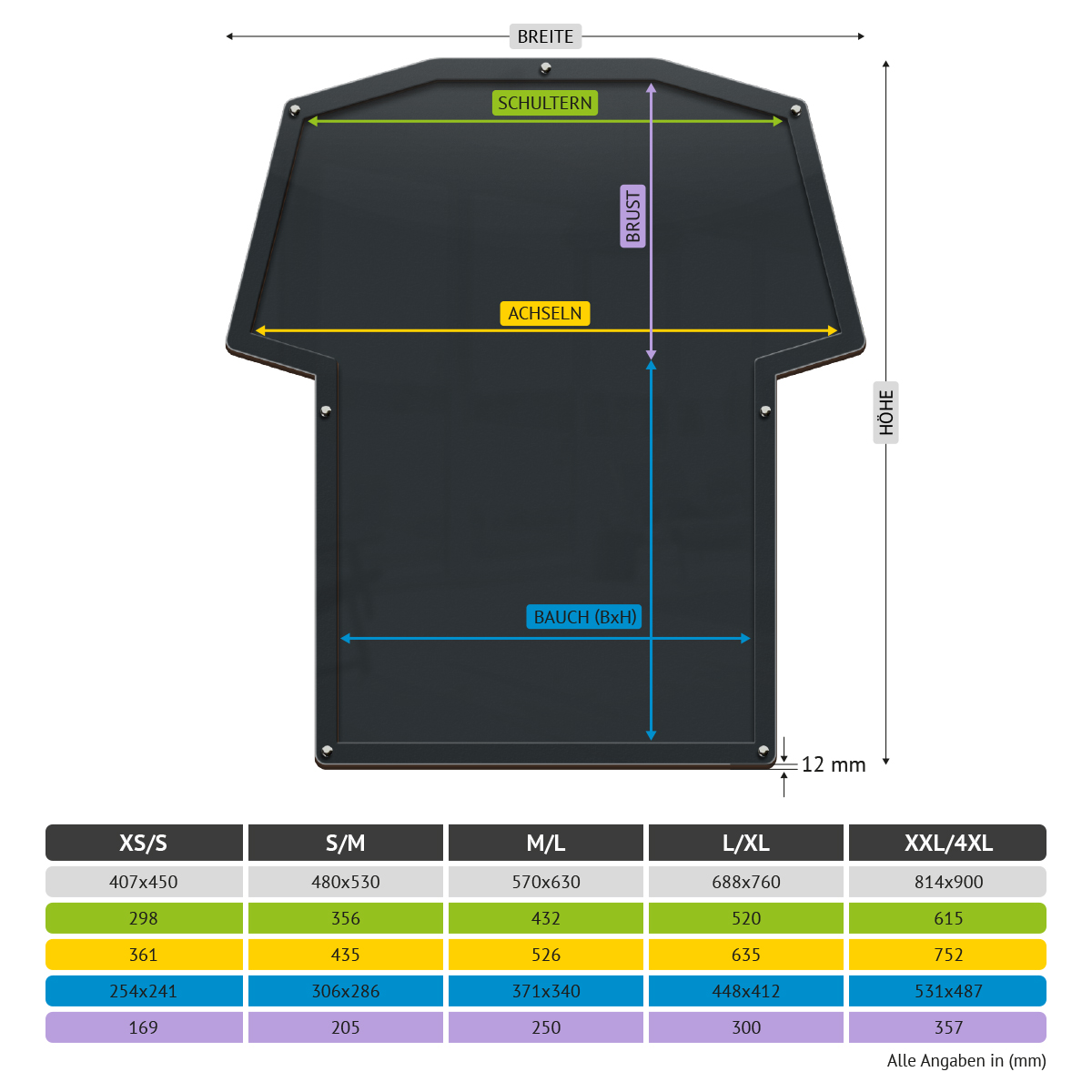Trikotrahmen in T-Shirt-Form mit individueller Gravur