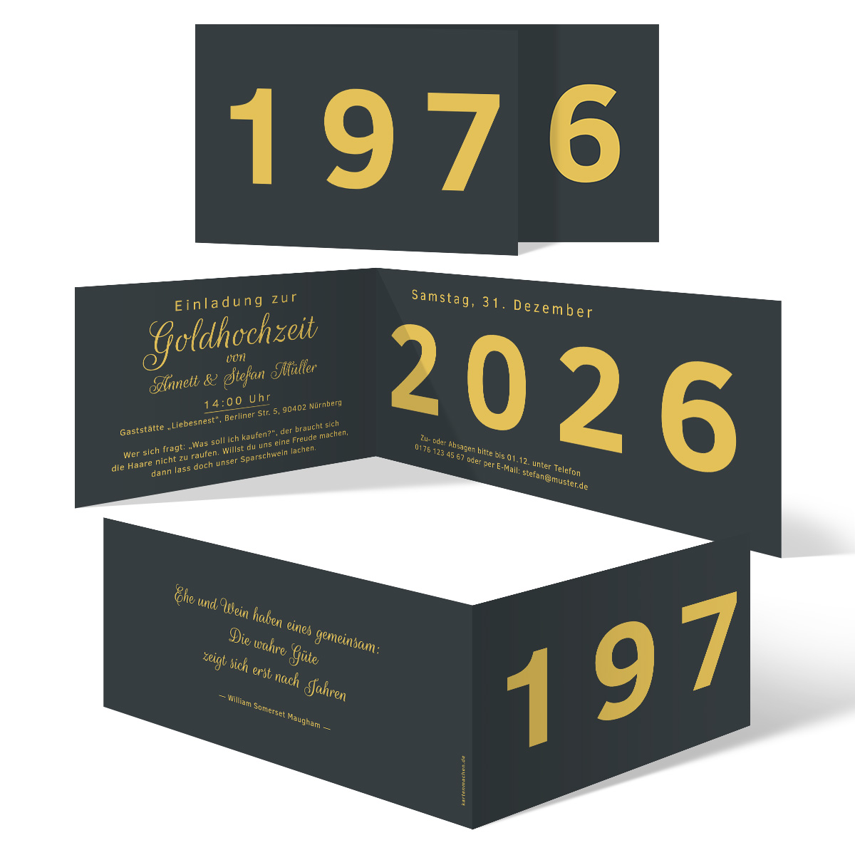 Hochzeitseinladungen Goldhochzeit - Jahrzehnt Sprung