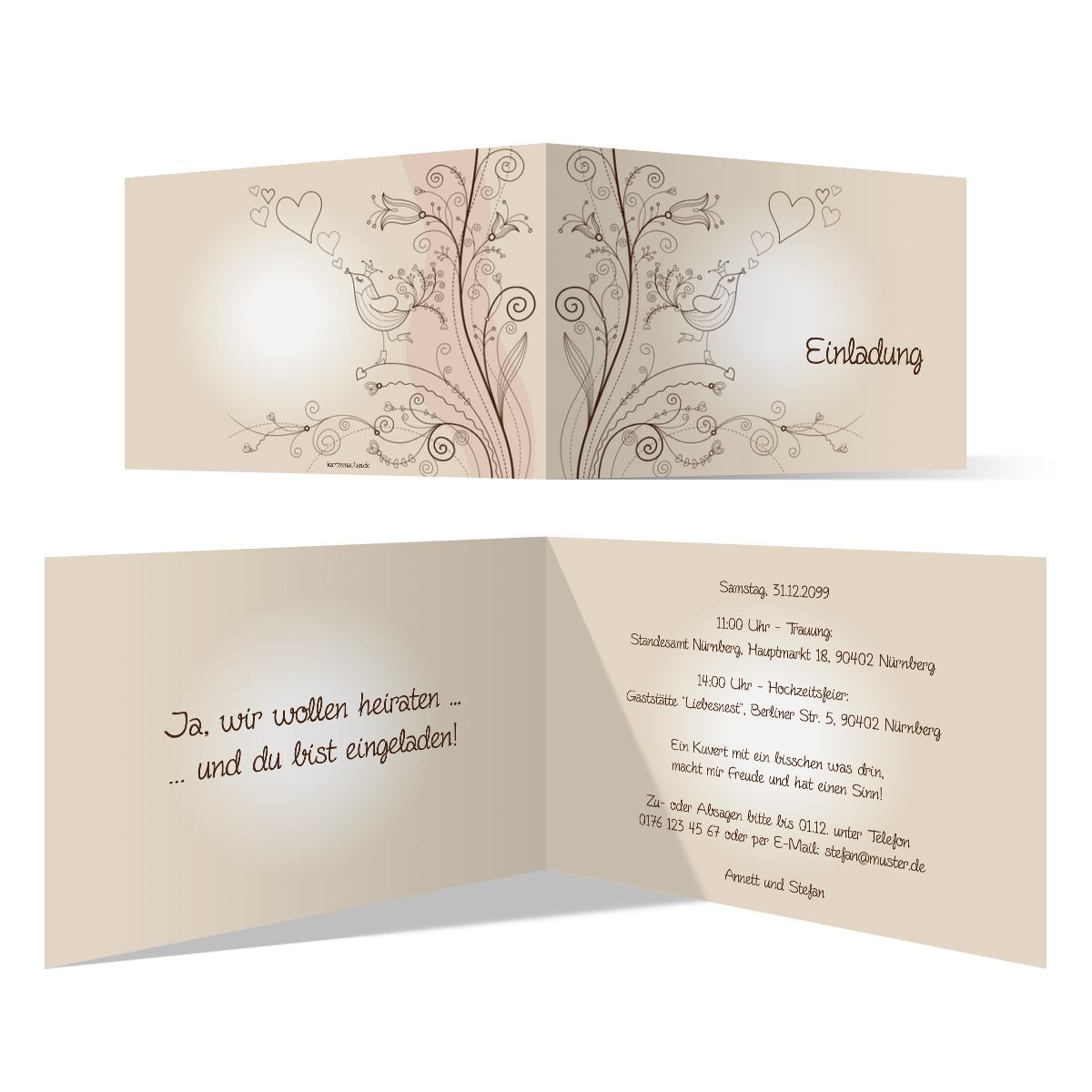 Hochzeitseinladungen - Liebesbaum