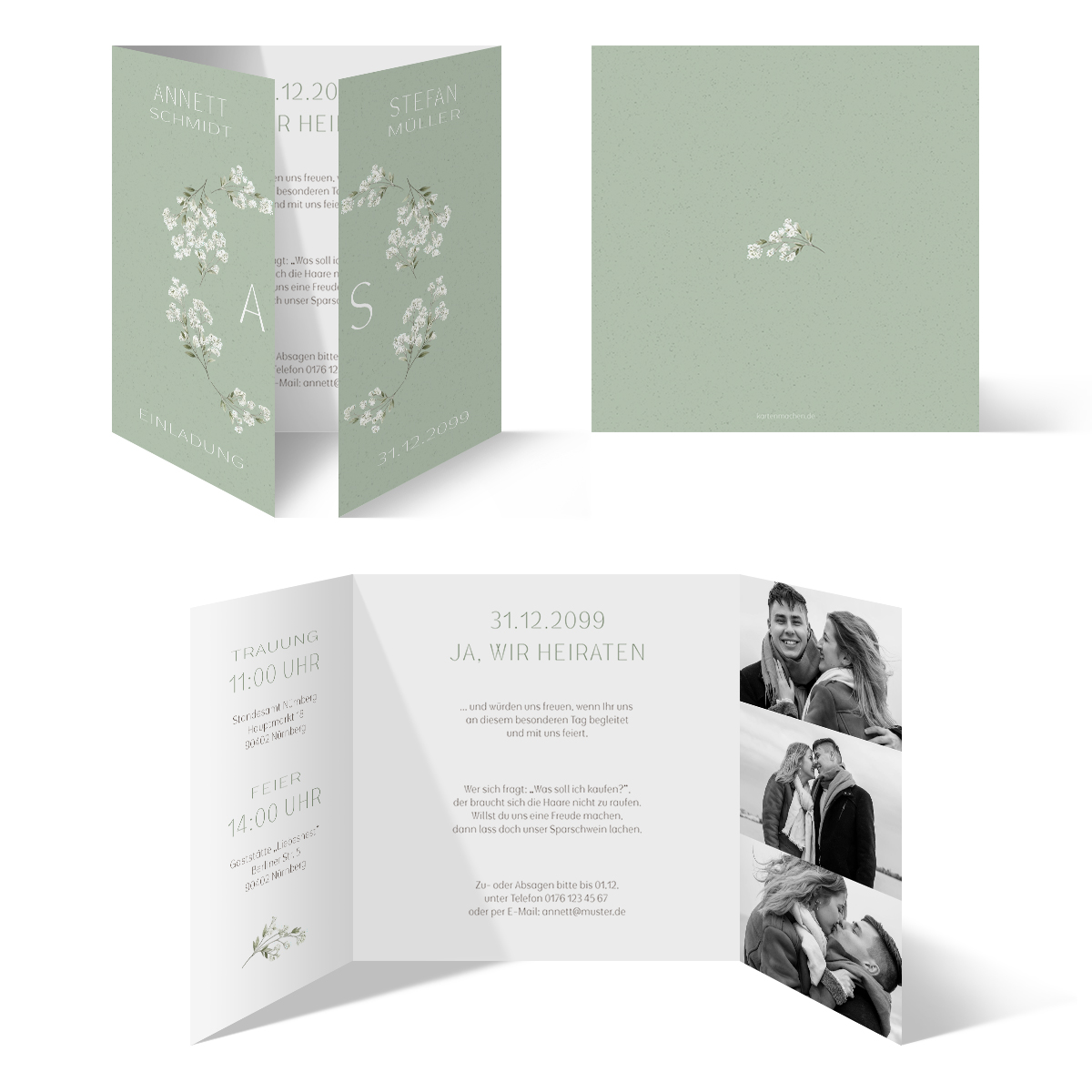 Hochzeitseinladungen - Zarte Blüten