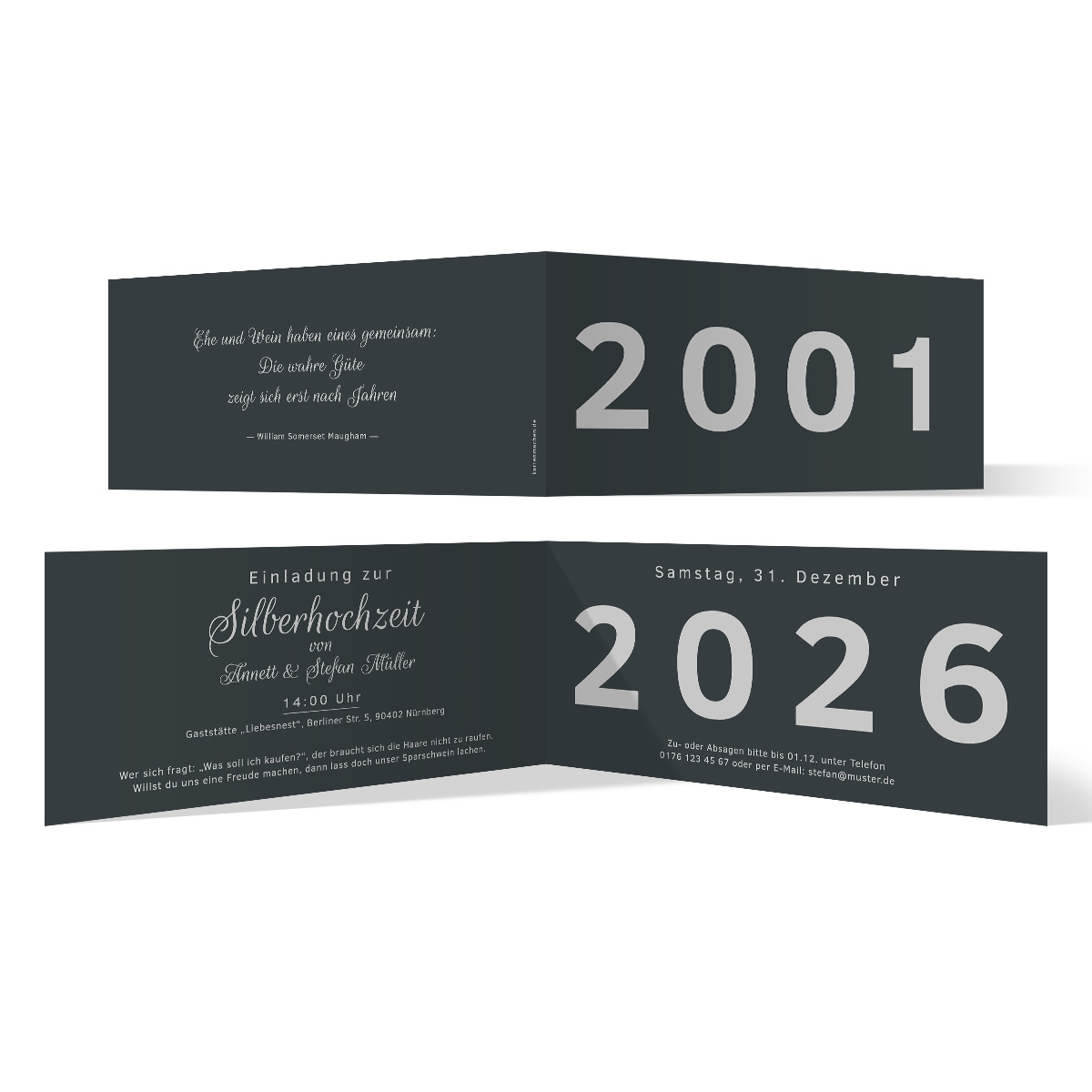 Hochzeitseinladungen Silberhochzeit - Jahrzehnt Sprung