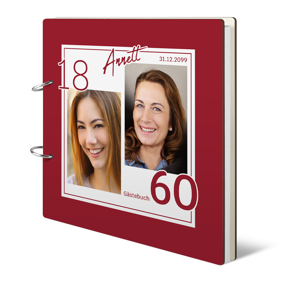 Personalisiertes Geburtstag Gästebuch 60 Jahre - Altersbild