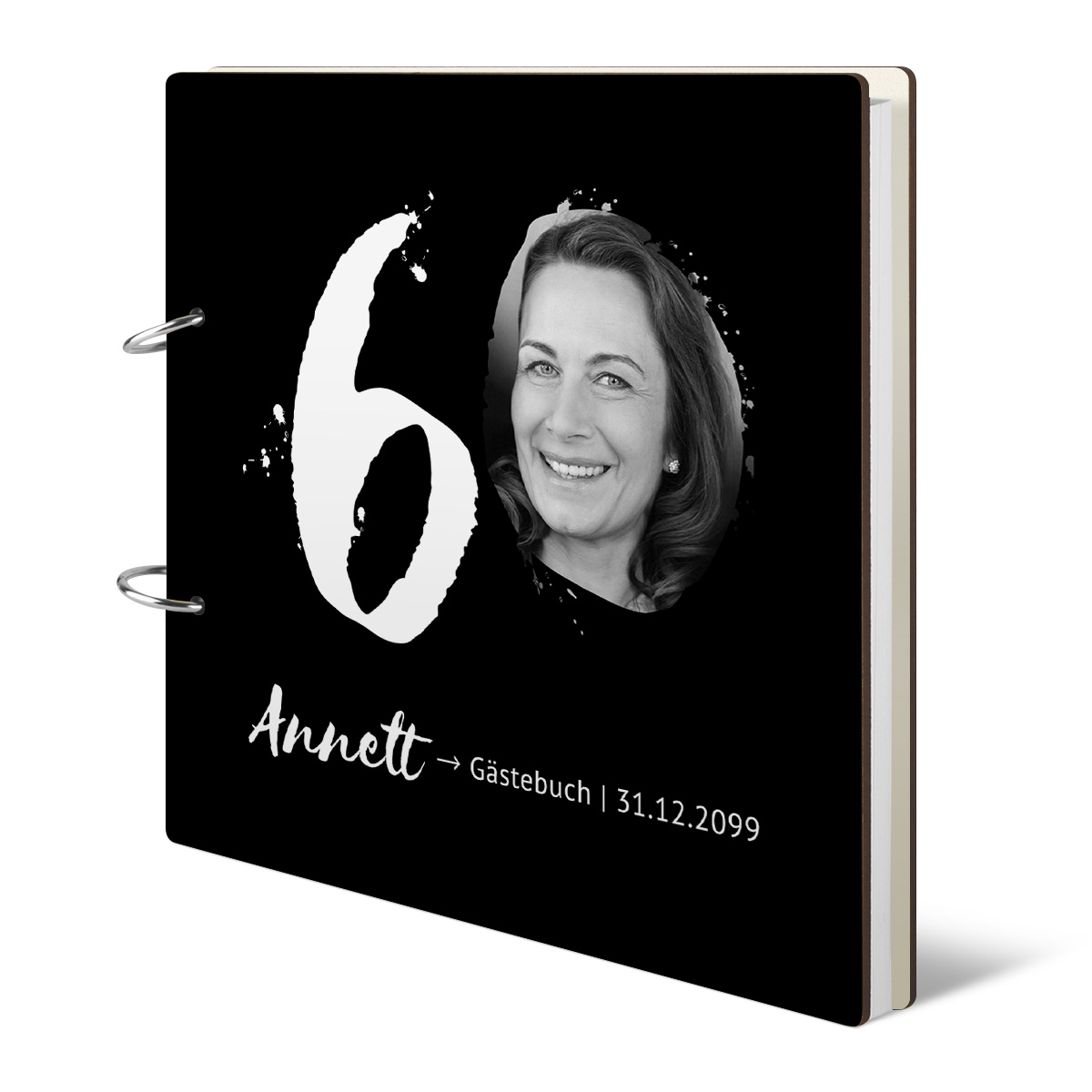 Personalisiertes Geburtstag Gästebuch 60 Jahre - Fotokleckse