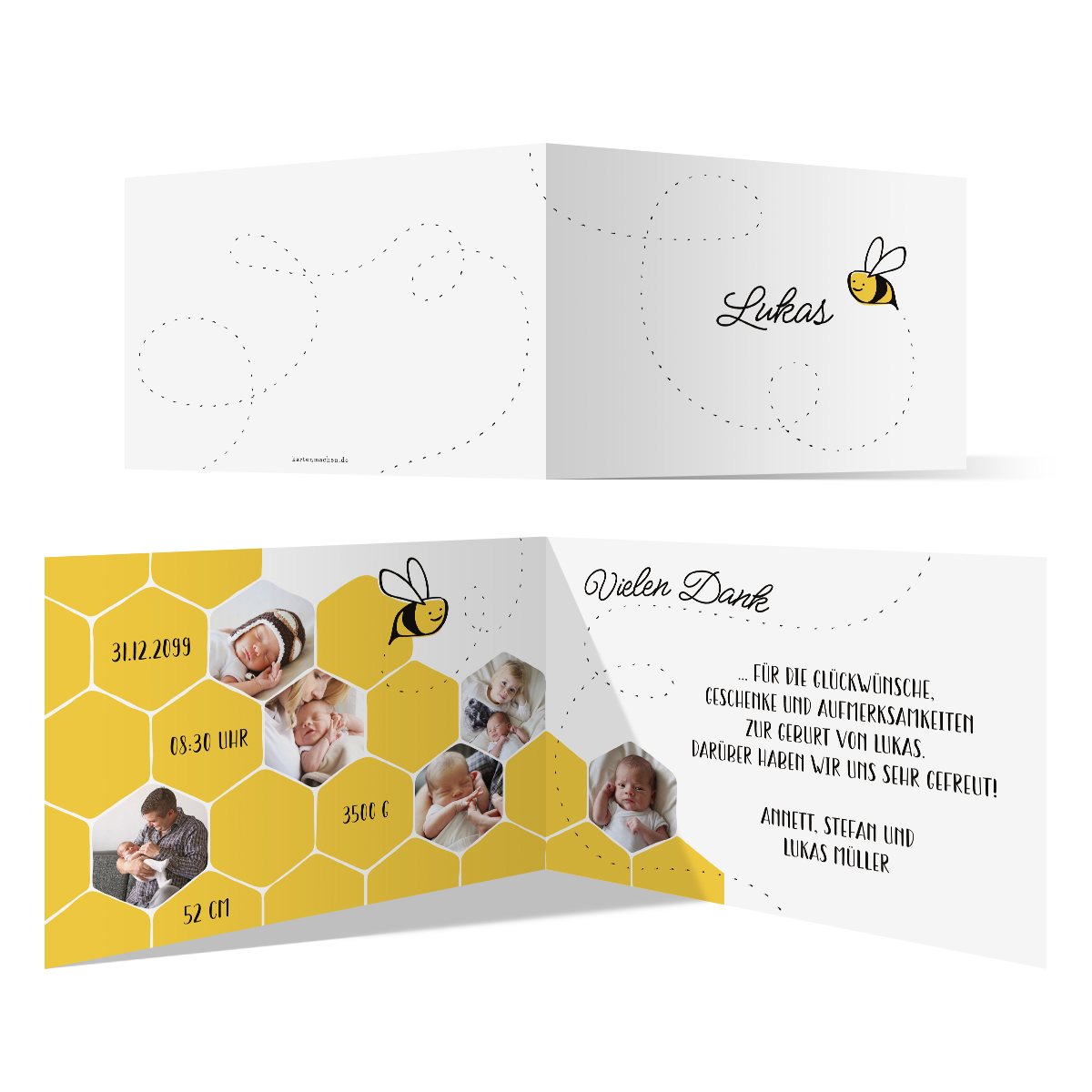 Geburt Dankeskarten - Biene