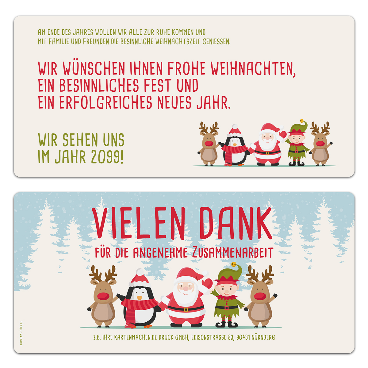 Firmen Weihnachtskarten - Comic Weihnachtsmann