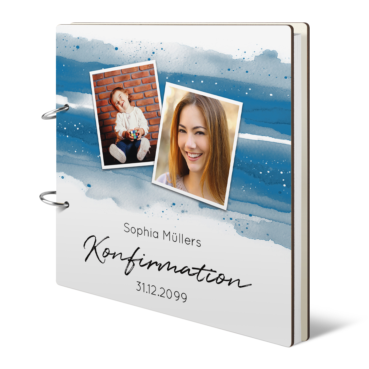 Personalisiertes Konfirmation Gästebuch - Foto Aquarell