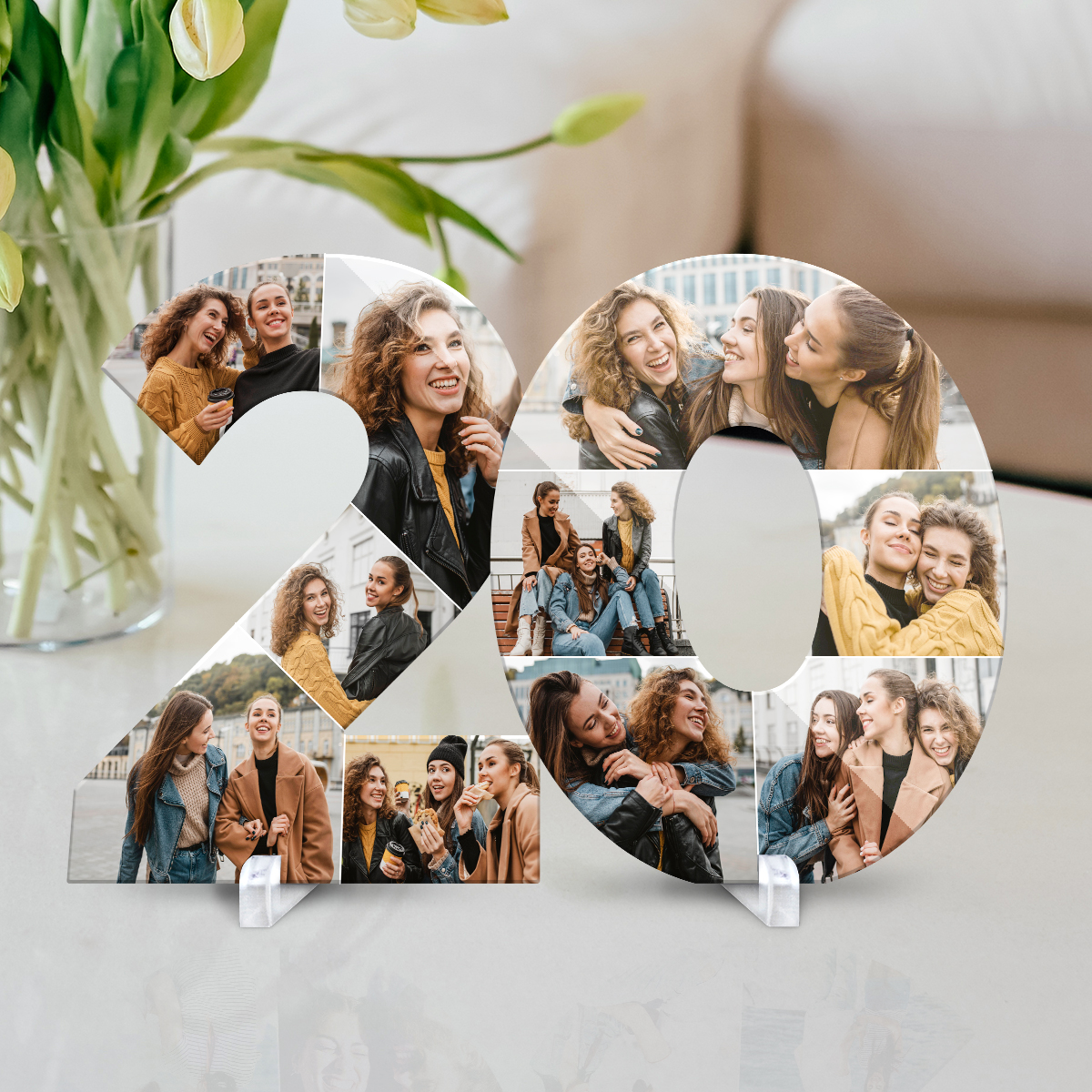 Personalisierte Acrylglas Fotocollage - 20. Geburtstag
