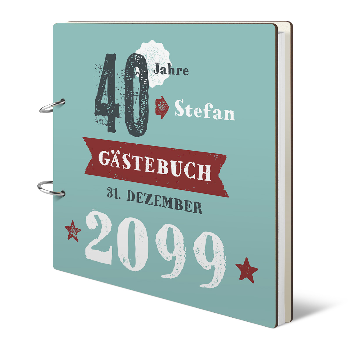 Personalisiertes Geburtstag Gästebuch 40 Jahre - Retro Geburtsjahr
