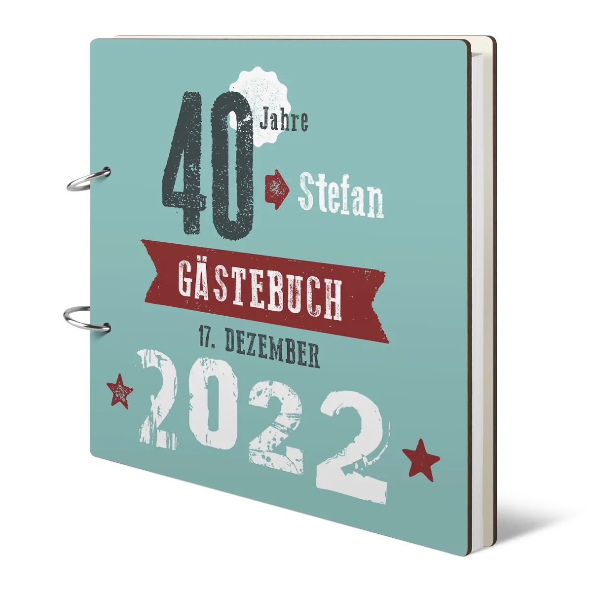 Personalisiertes Geburtstag Gästebuch 40 Jahre - Retro Geburtsjahr