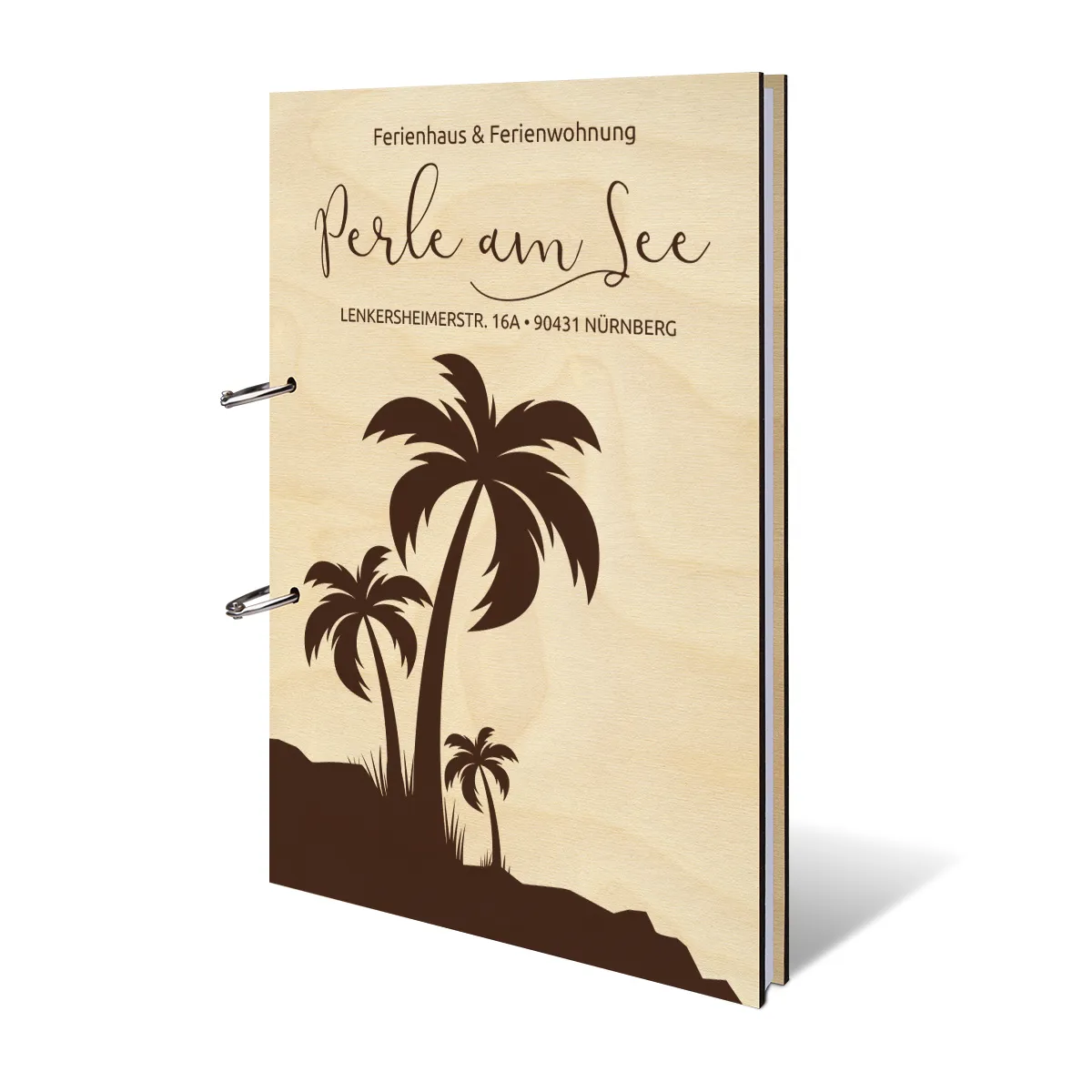 Personalisiertes Ferienwohnung Gästebuch A4 - Palmen