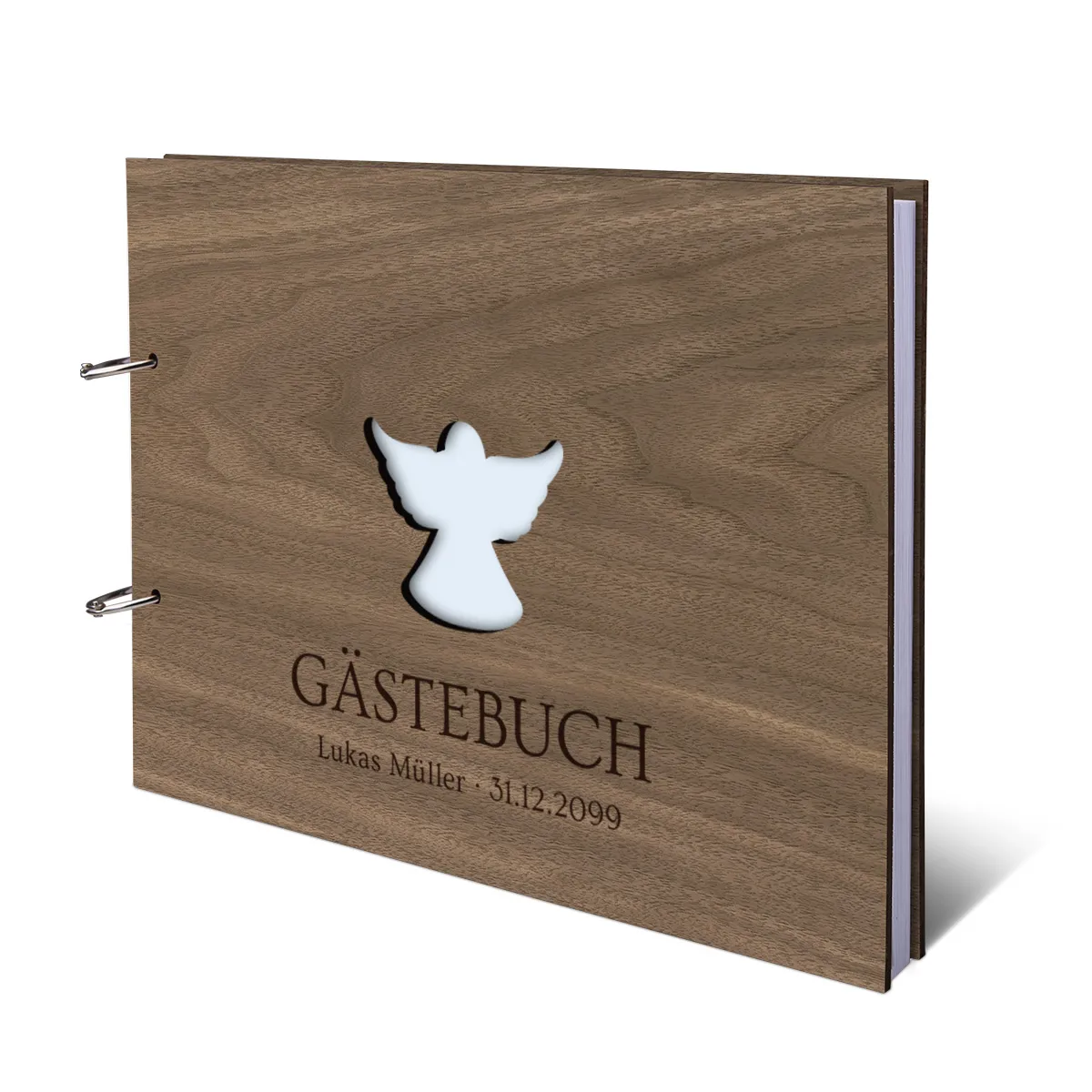 Personalisiertes Gästebuch Kondolenzbuch A4 - Engel