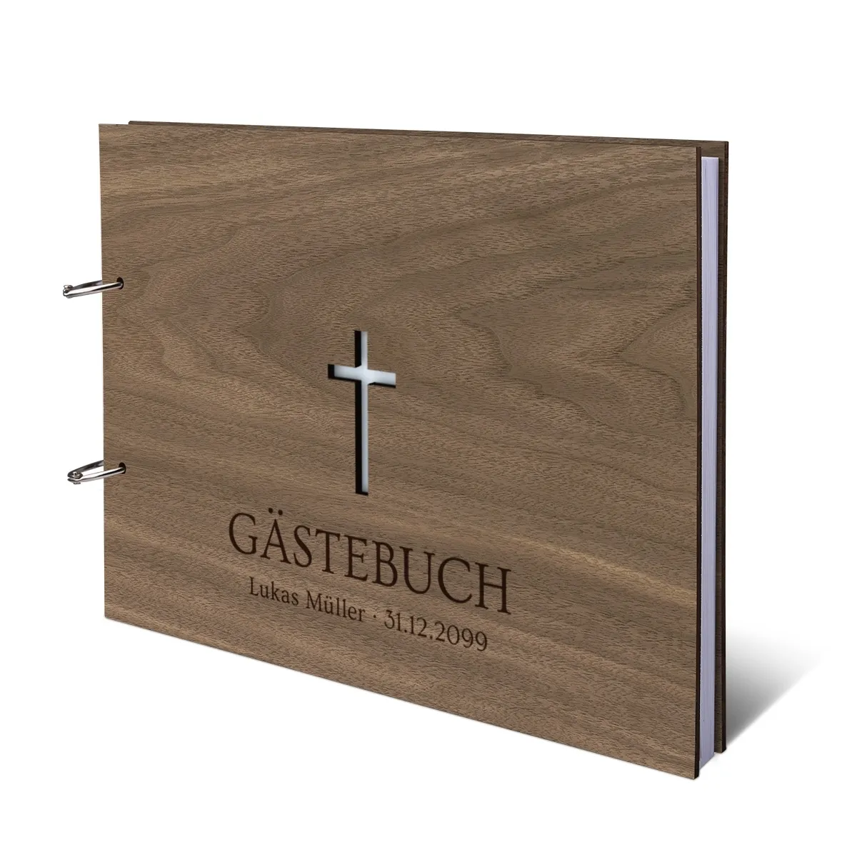 Personalisiertes Gästebuch Kondolenzbuch A4 - Kreuz
