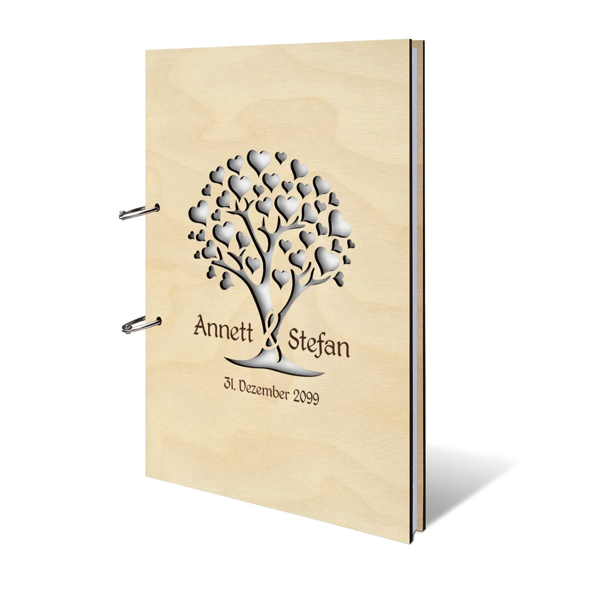 Personalisiertes Hochzeit Gästebuch A4 - Herzbaum