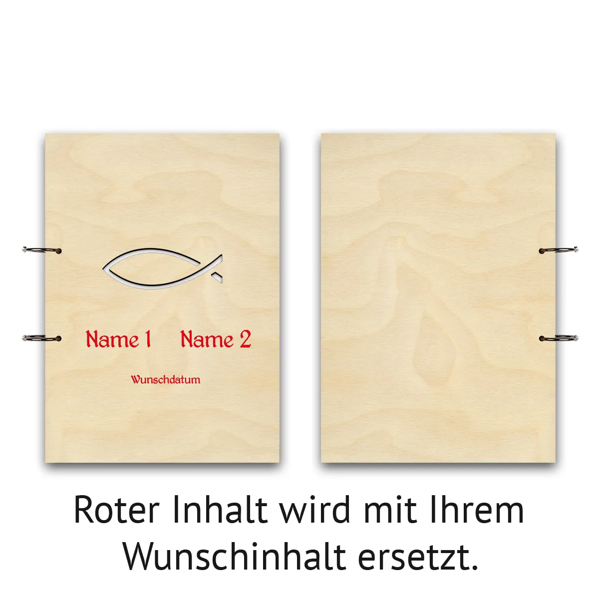 Personalisiertes Gästebuch Kondolenzbuch A4 - Jesus Fisch