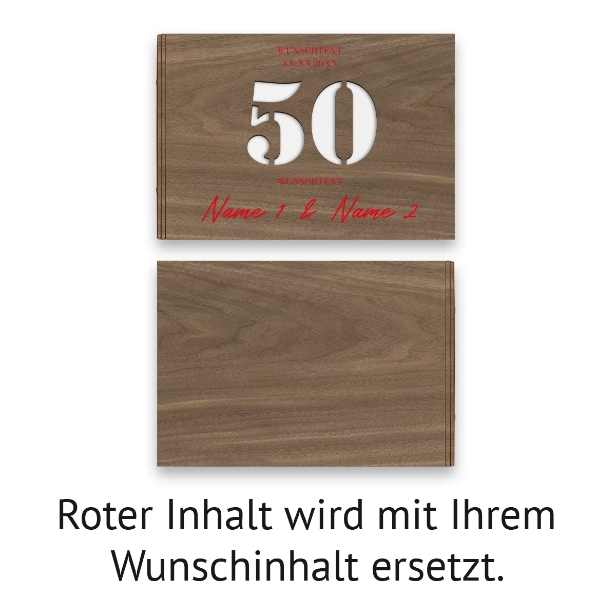 Personalisiertes Goldhochzeit Gästebuch - 50 Jahre Stanze